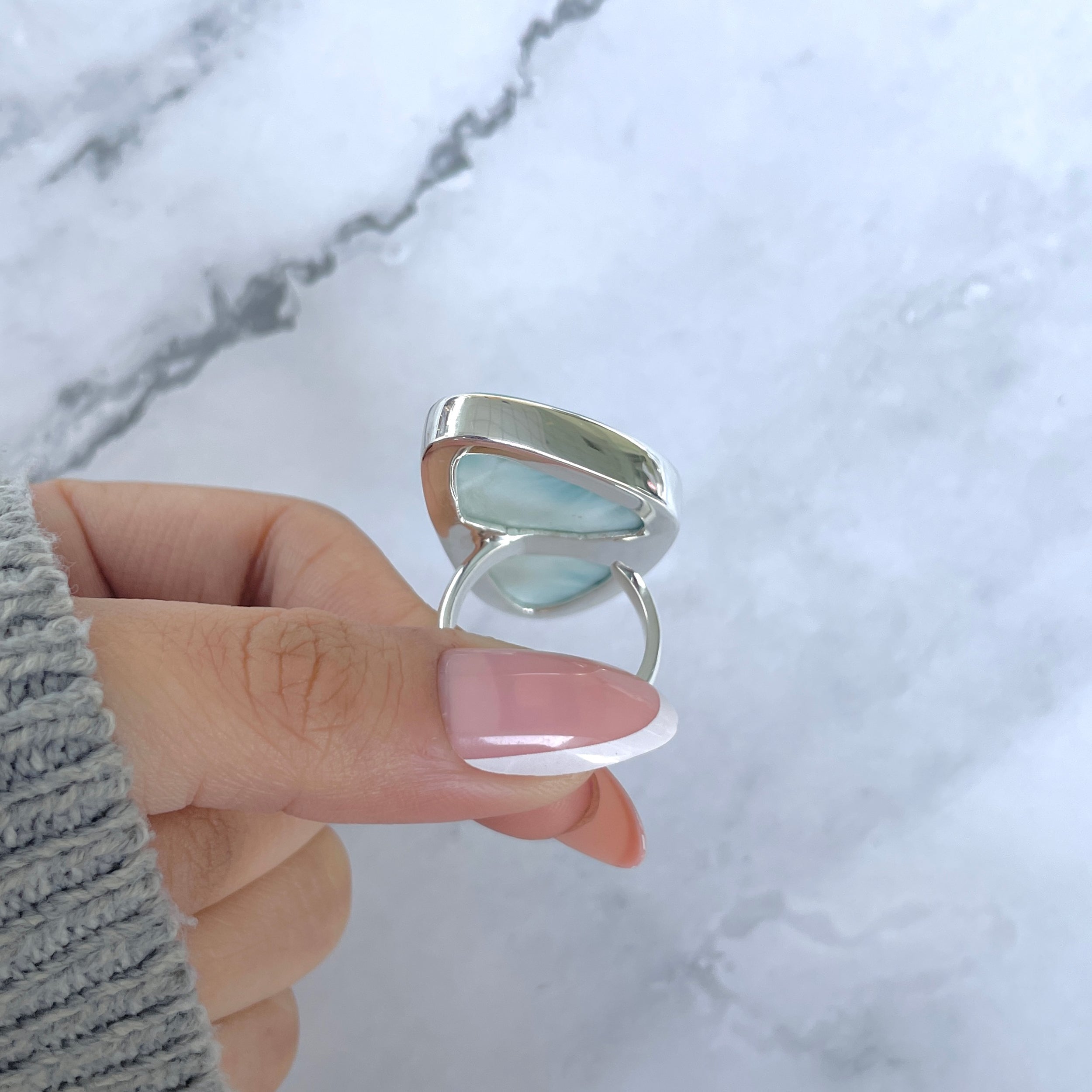 Larimar Adjustable Ring-(LAR-R-1746.)