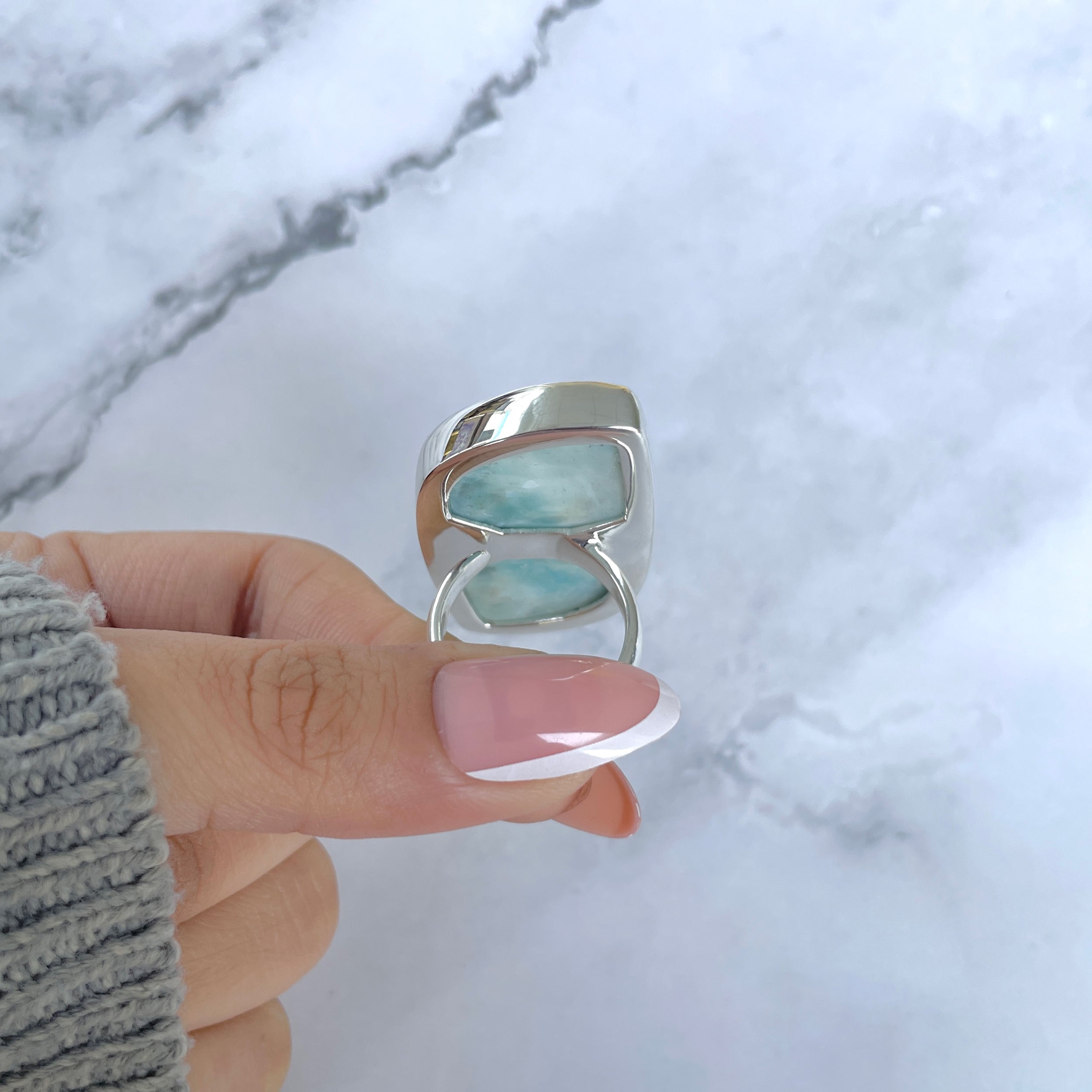 Larimar Adjustable Ring-(LAR-R-1748.)