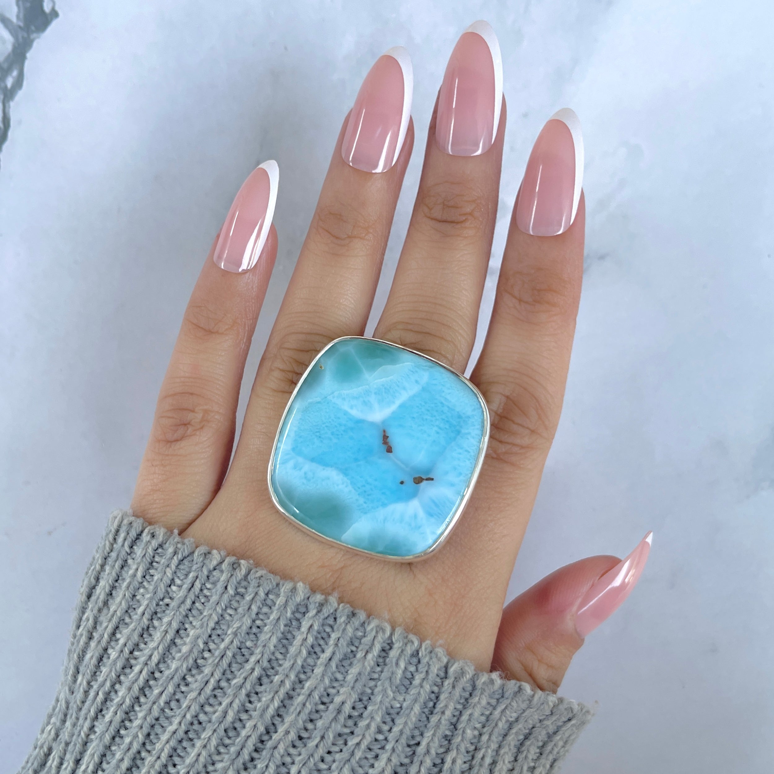 Larimar Adjustable Ring-(LAR-R-1749.)