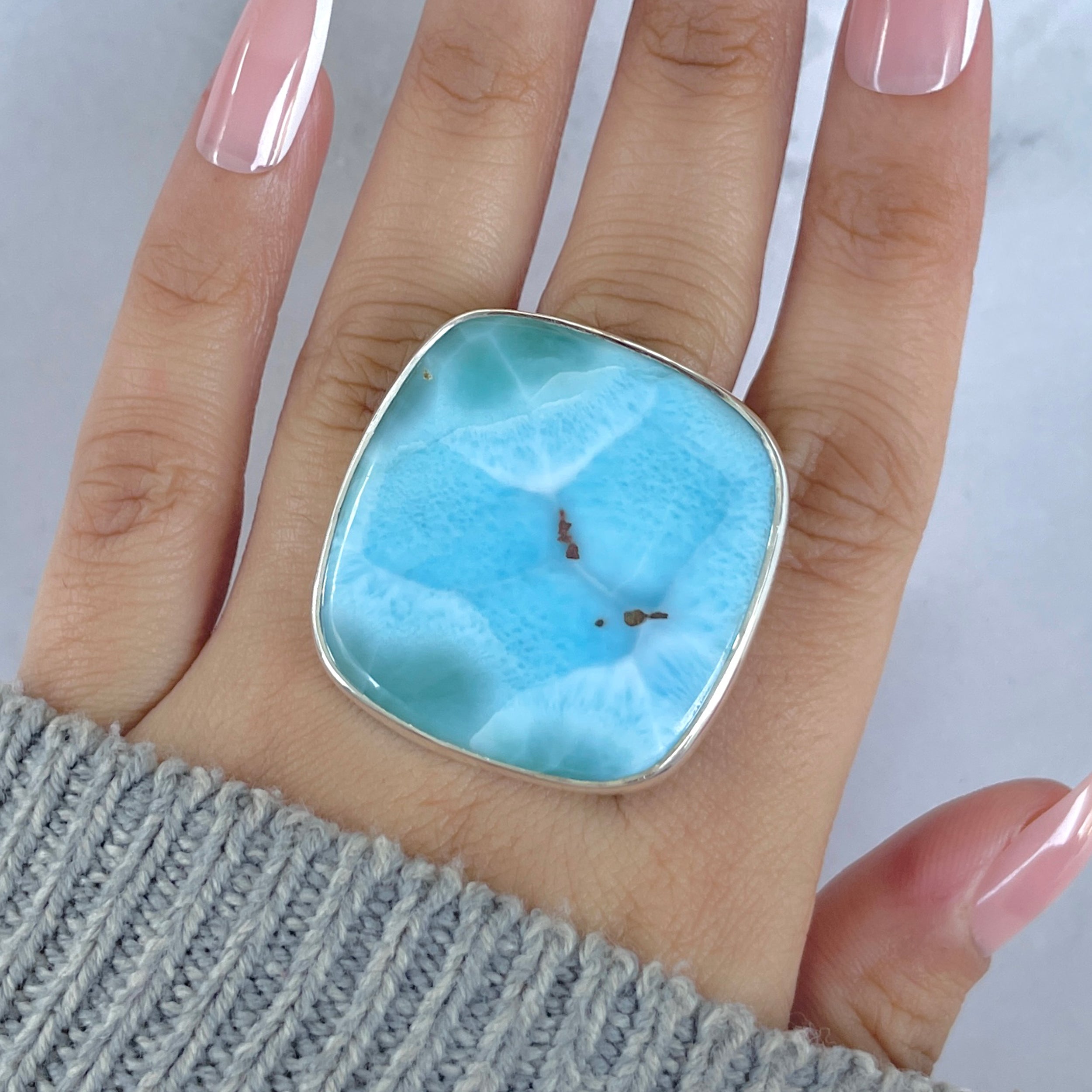 Larimar Adjustable Ring-(LAR-R-1749.)