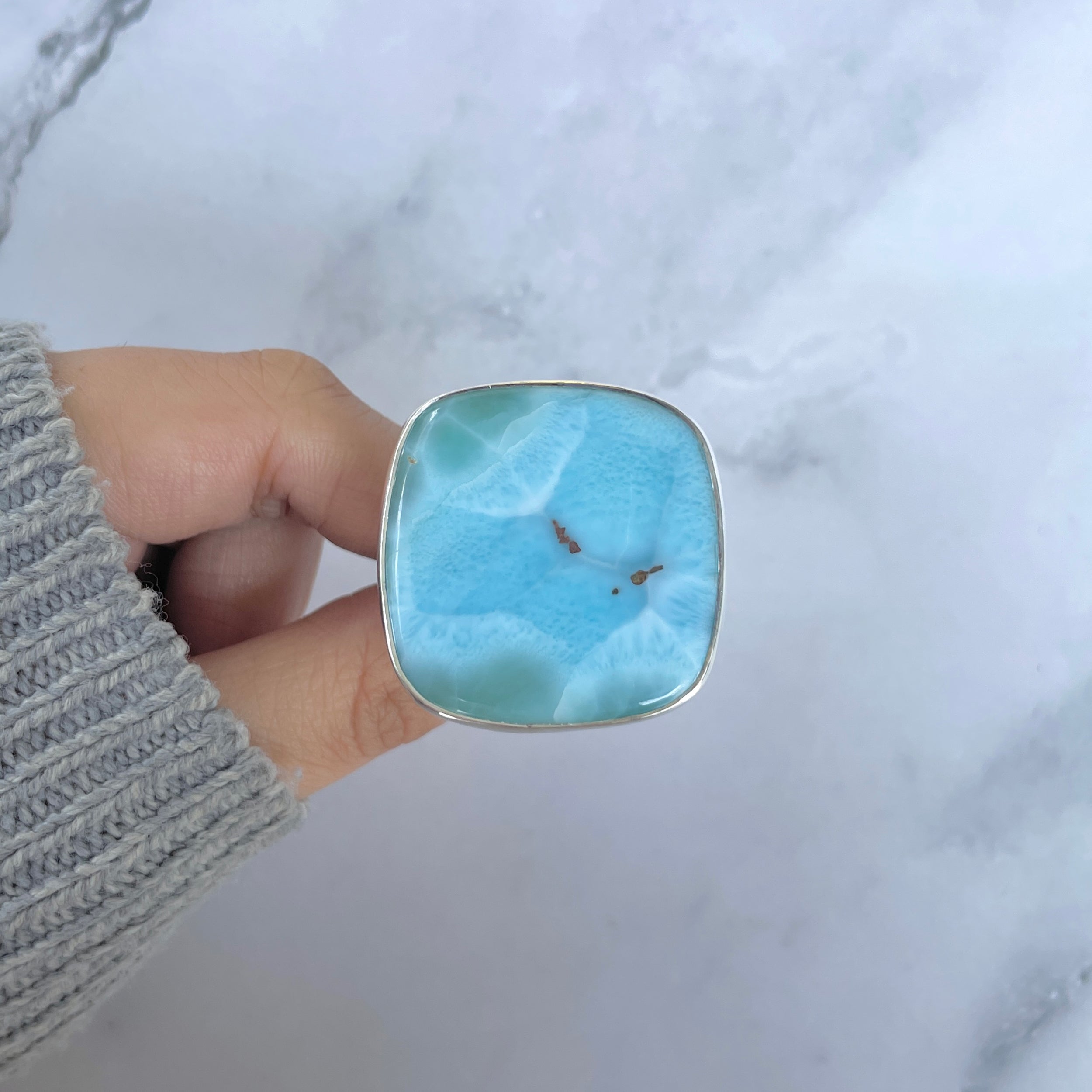 Larimar Adjustable Ring-(LAR-R-1749.)