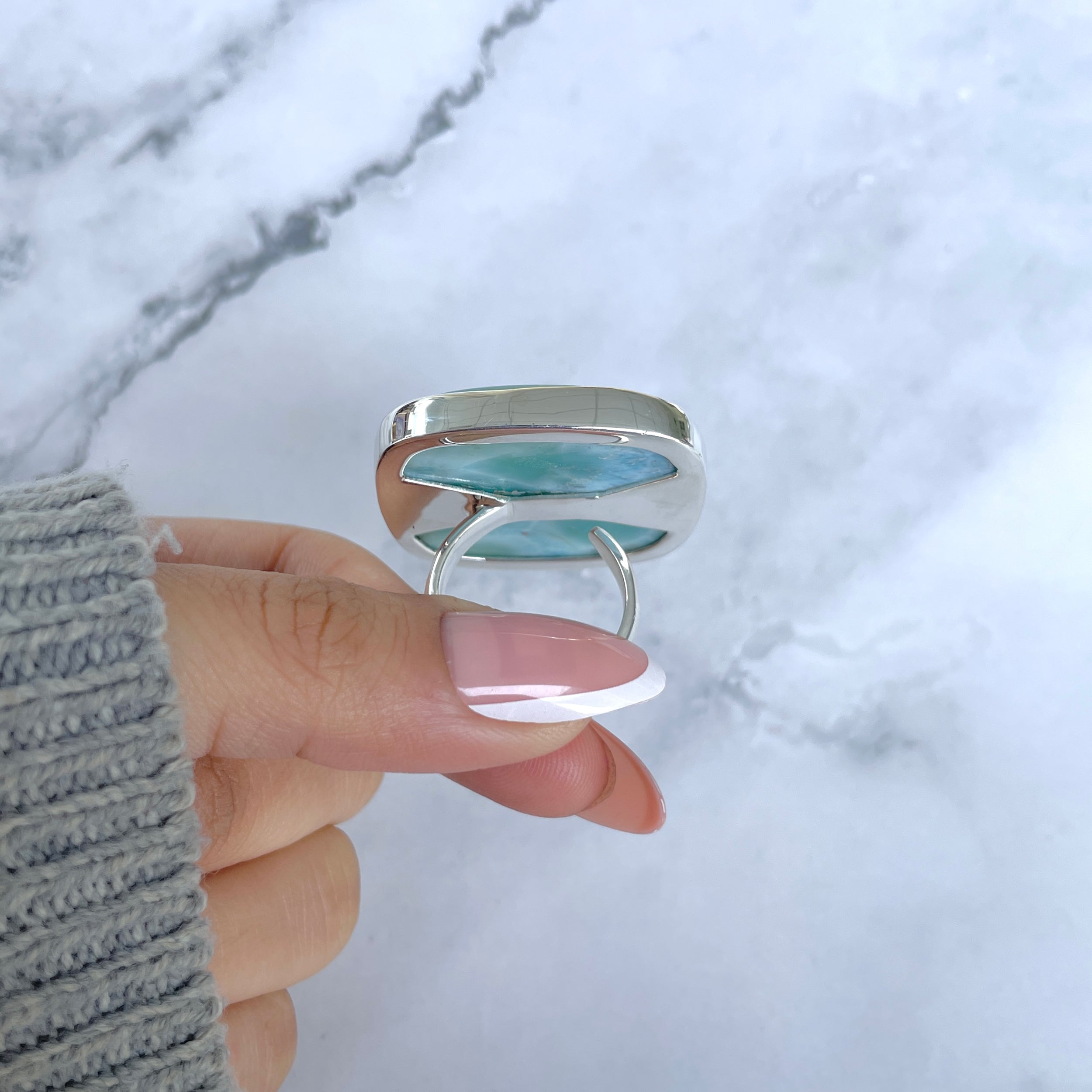 Larimar Adjustable Ring-(LAR-R-1749.)