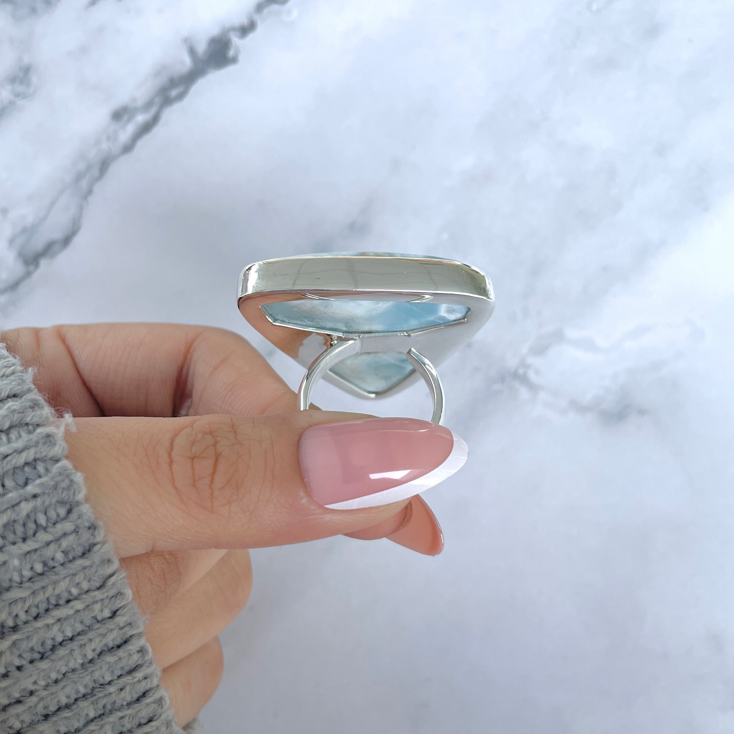Larimar Adjustable Ring-(LAR-R-1752.)