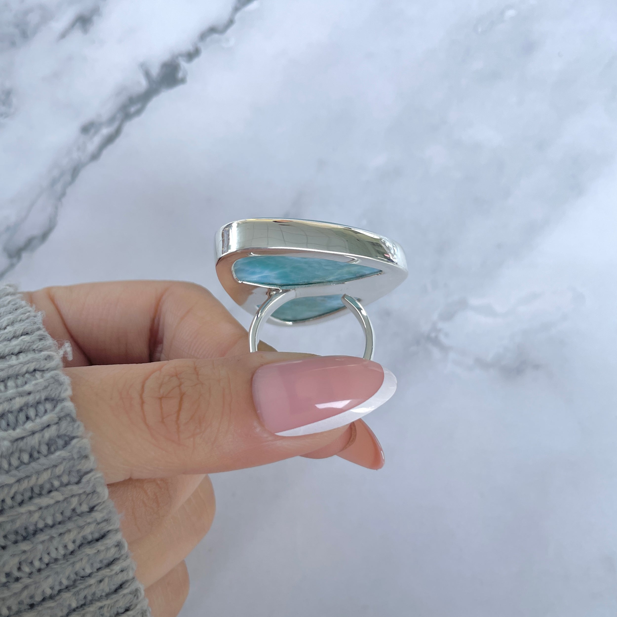 Larimar Adjustable Ring-(LAR-R-1753.)