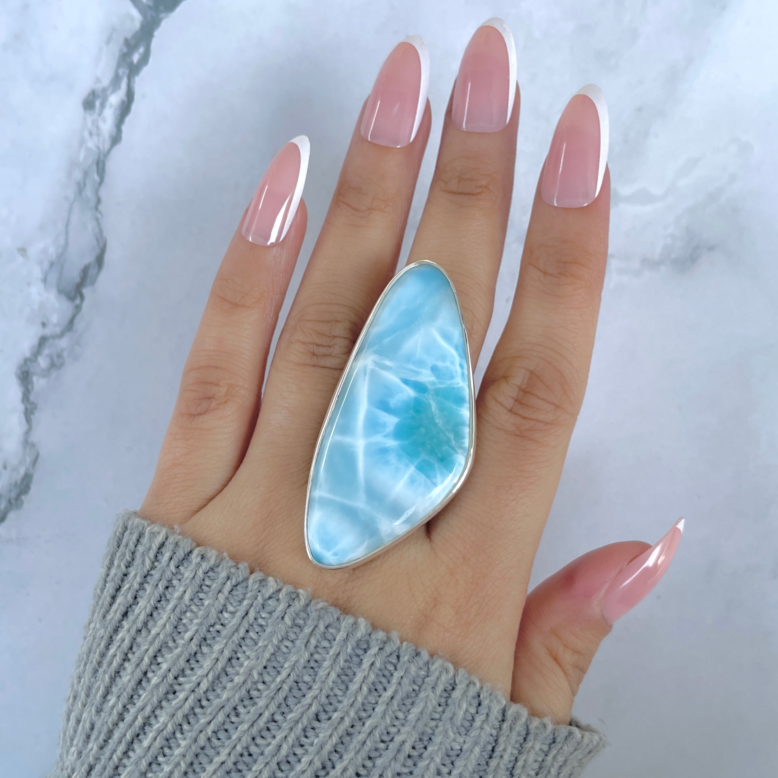 Larimar Adjustable Ring-(LAR-R-1756.)