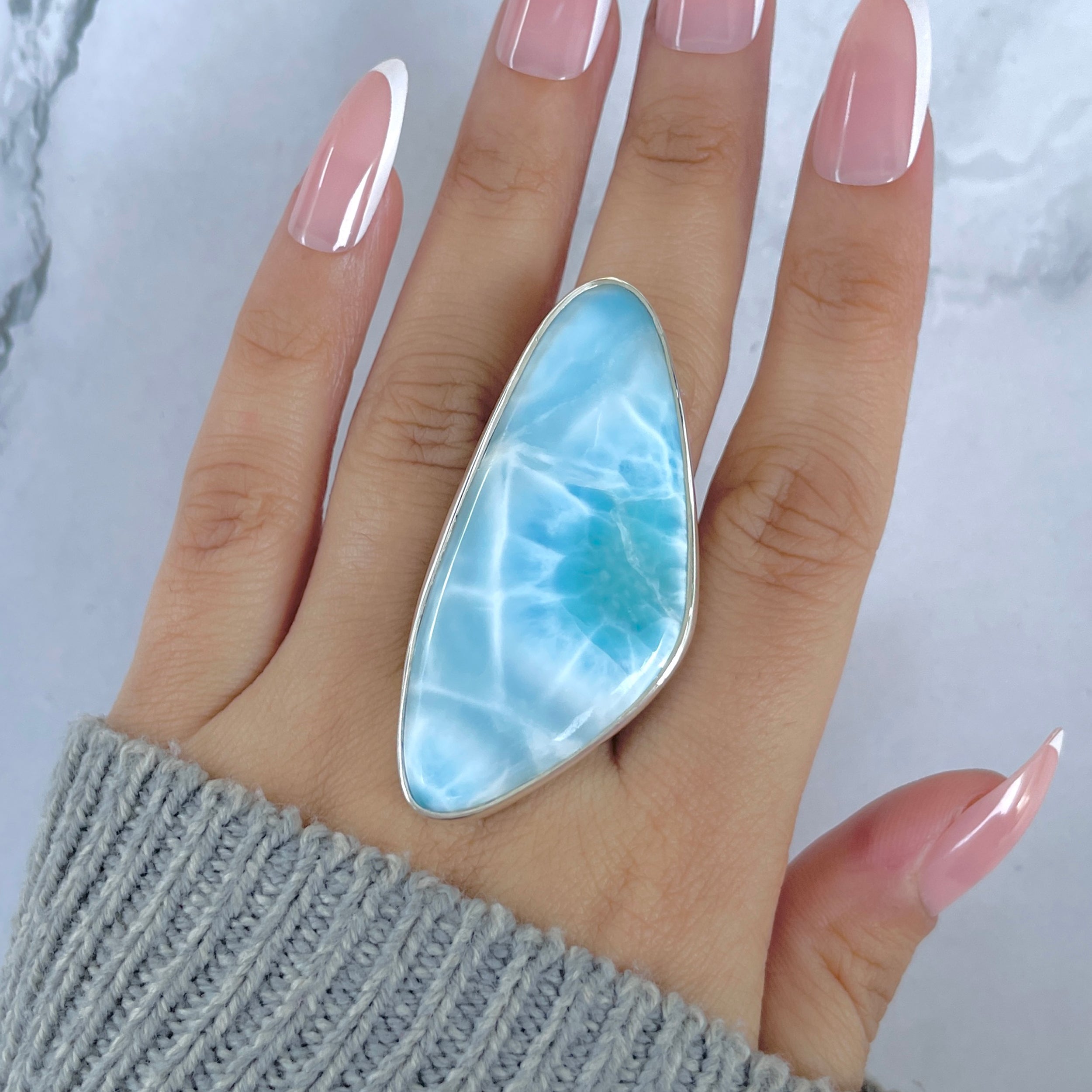 Larimar Adjustable Ring-(LAR-R-1756.)