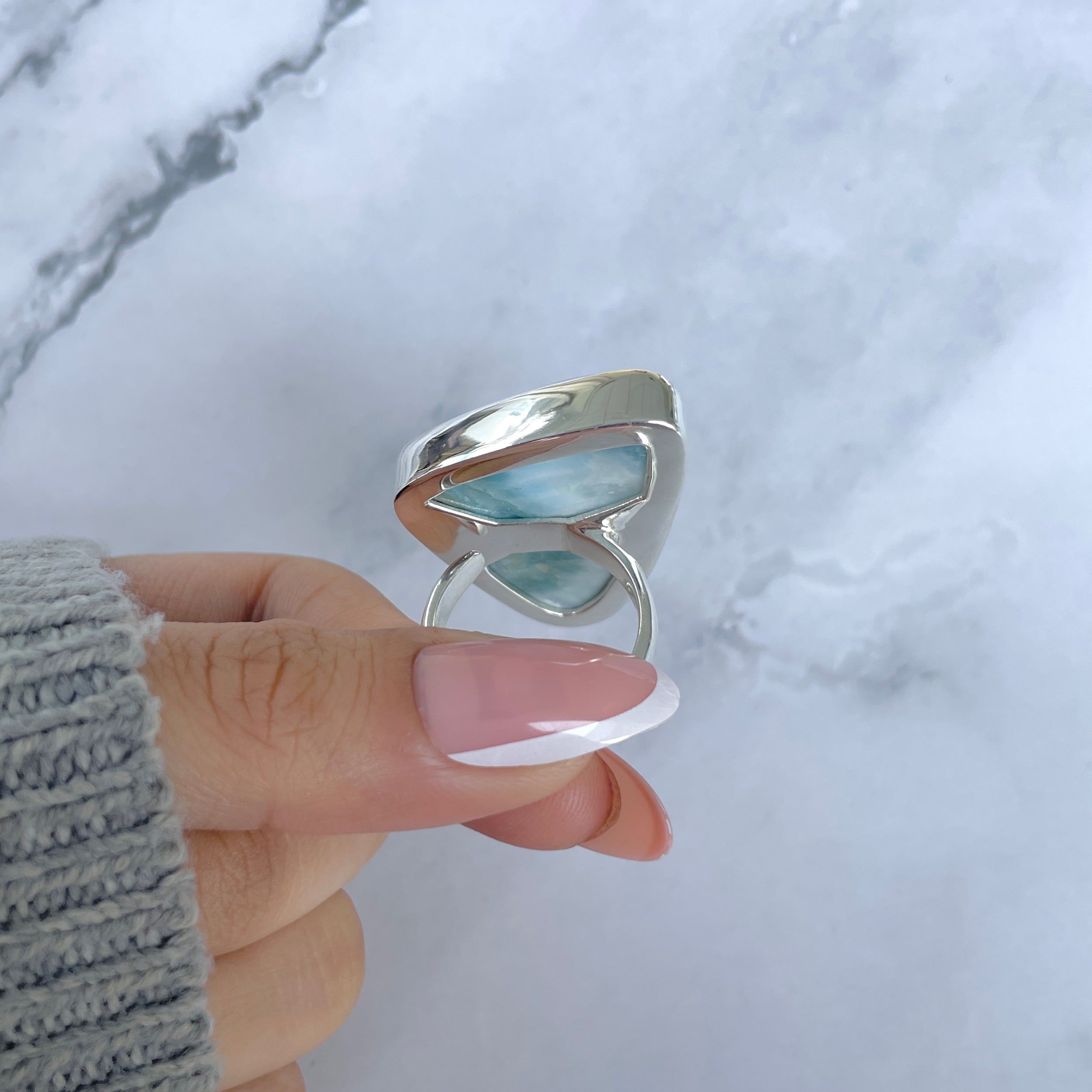 Larimar Adjustable Ring-(LAR-R-1758.)