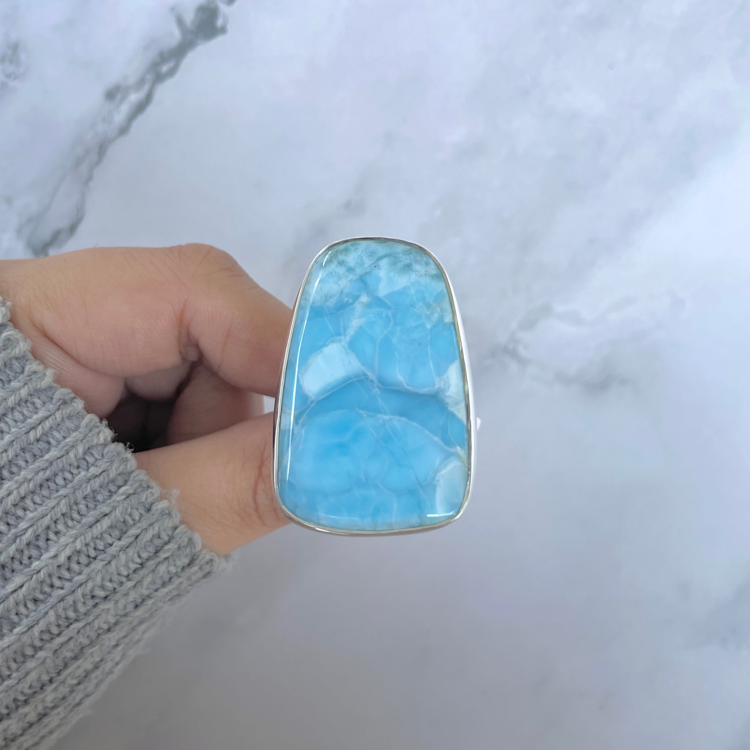 Larimar Adjustable Ring-(LAR-R-1759.)