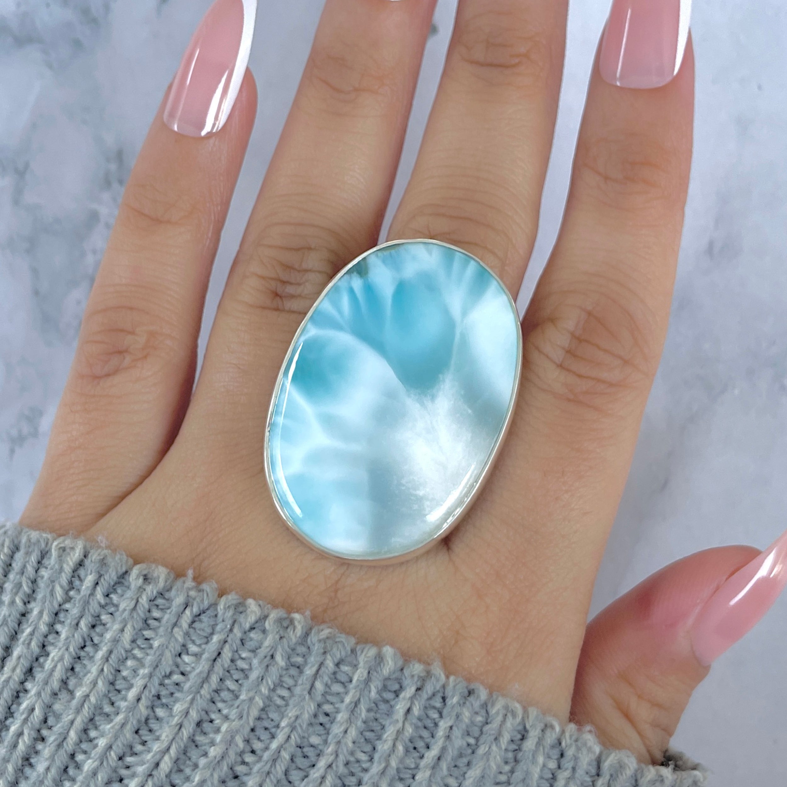 Larimar Adjustable Ring-(LAR-R-1760.)