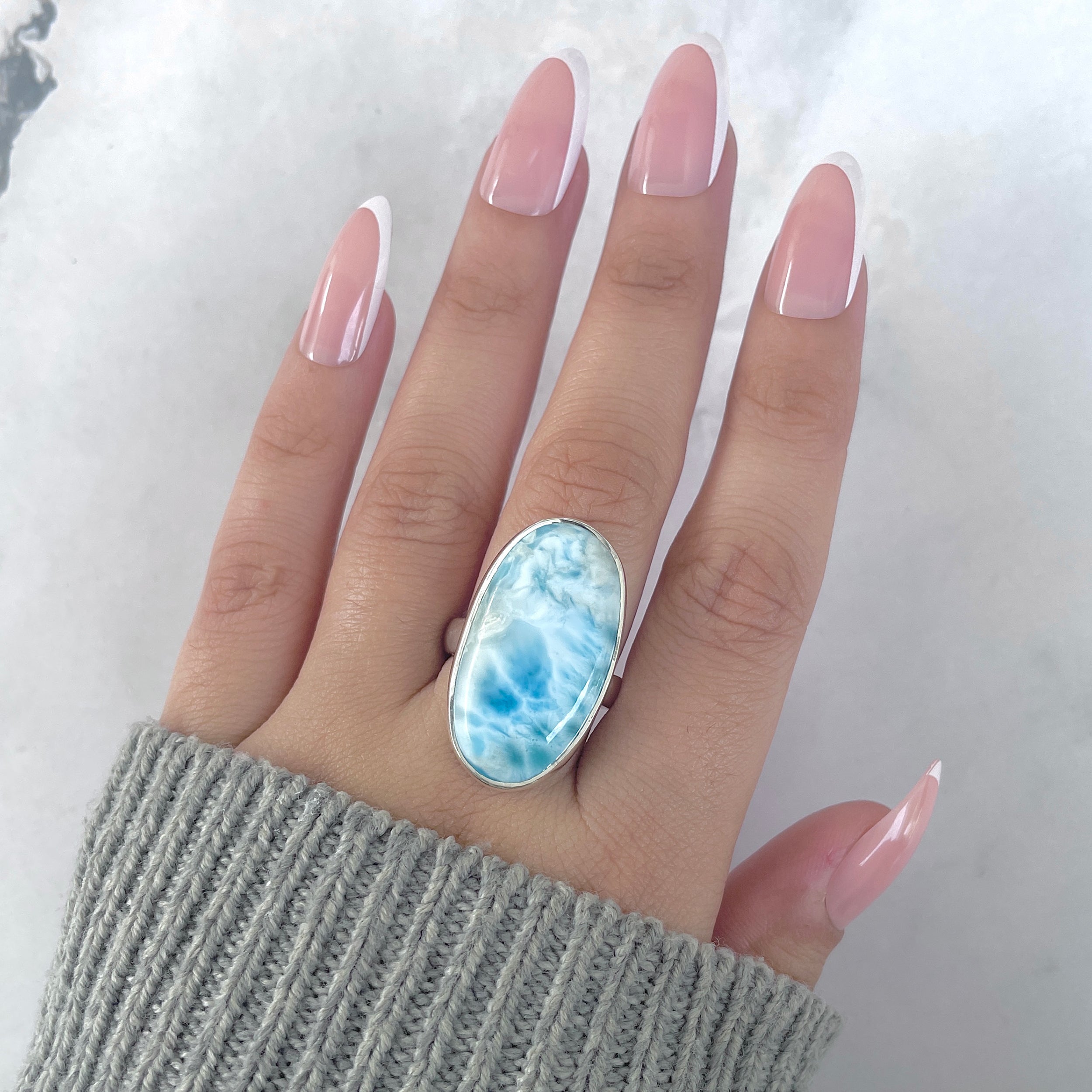 Larimar Adjustable Ring-(LAR-R-1761.)