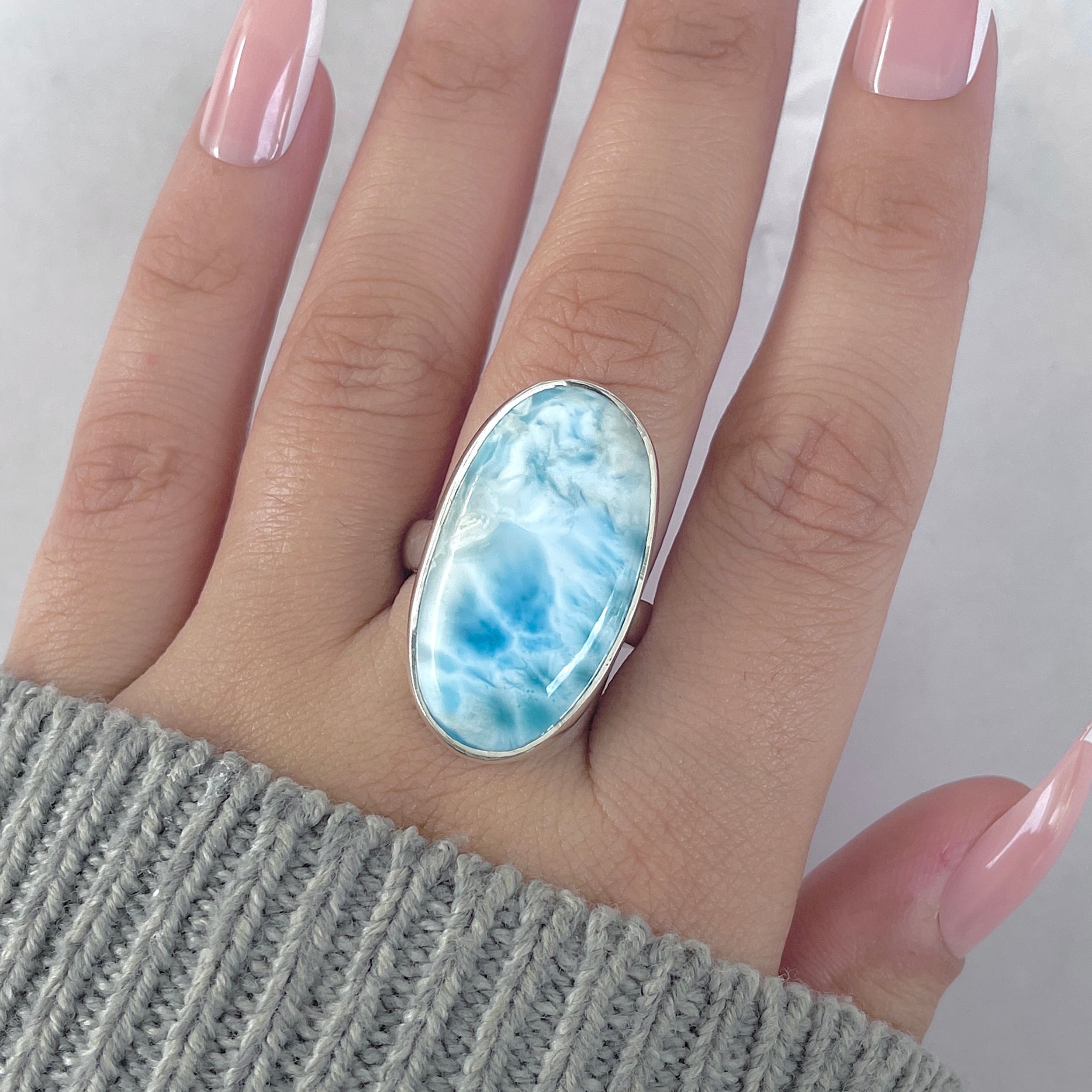 Larimar Adjustable Ring-(LAR-R-1761.)