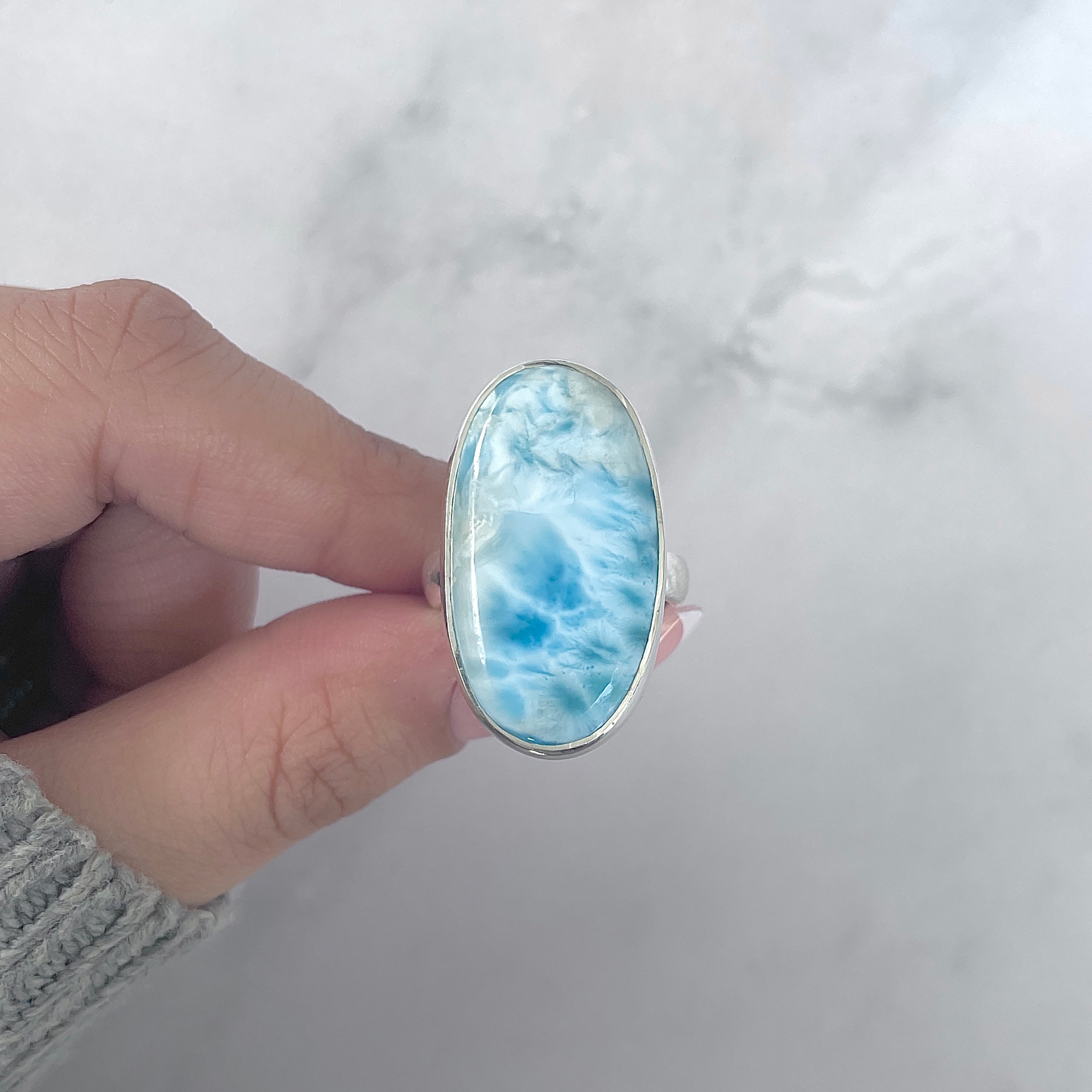 Larimar Adjustable Ring-(LAR-R-1761.)