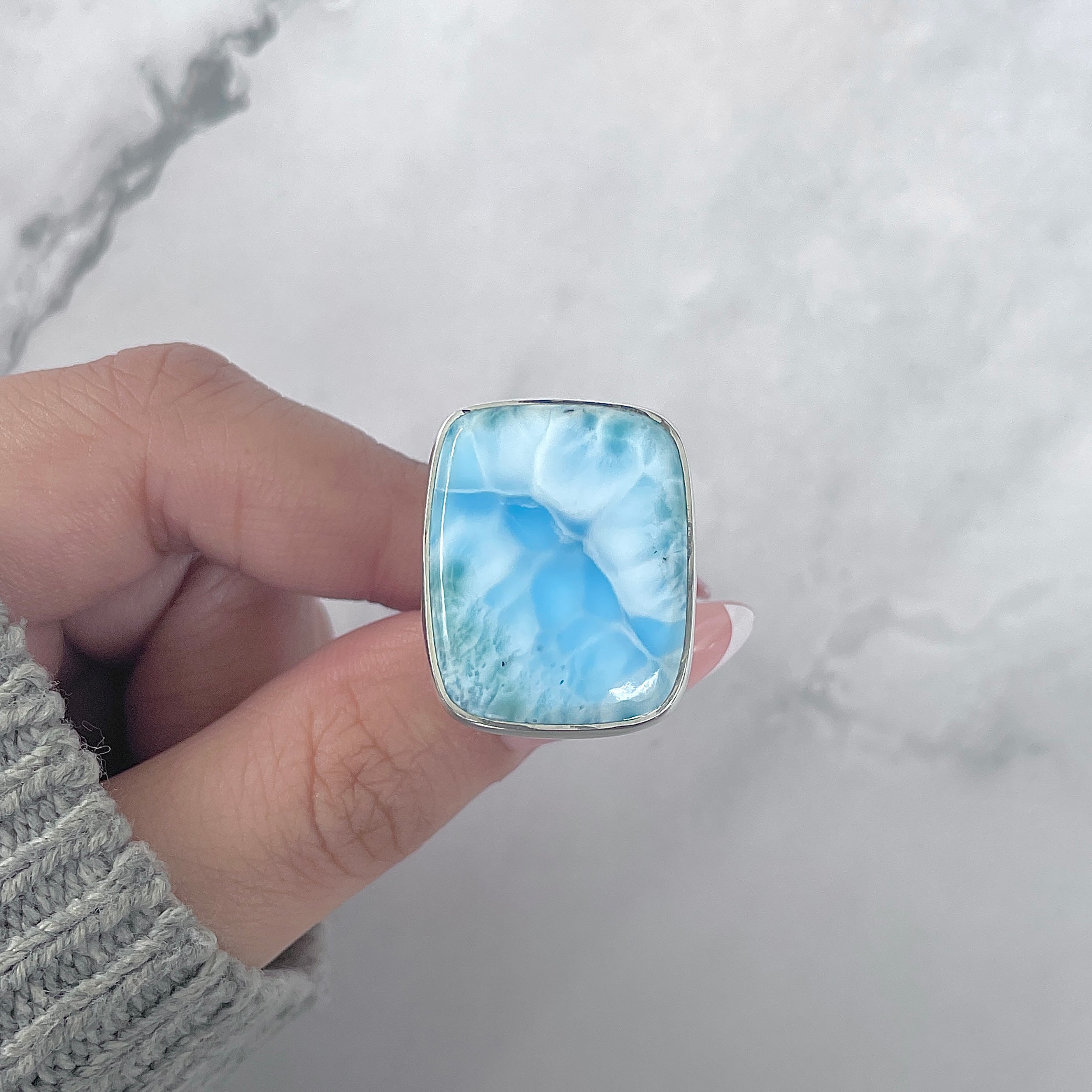 Larimar Adjustable Ring-(LAR-R-1763.)