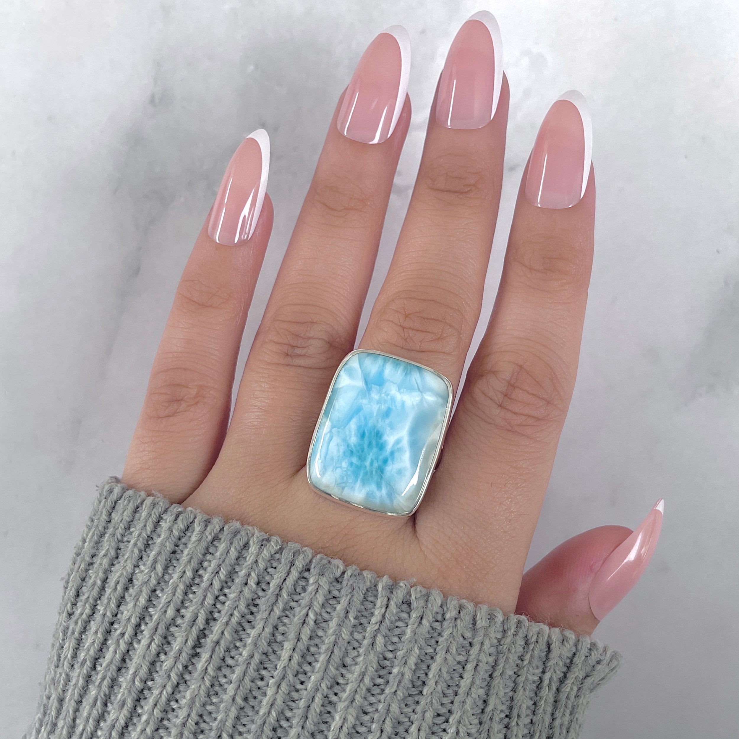 Larimar Adjustable Ring-(LAR-R-1765.)