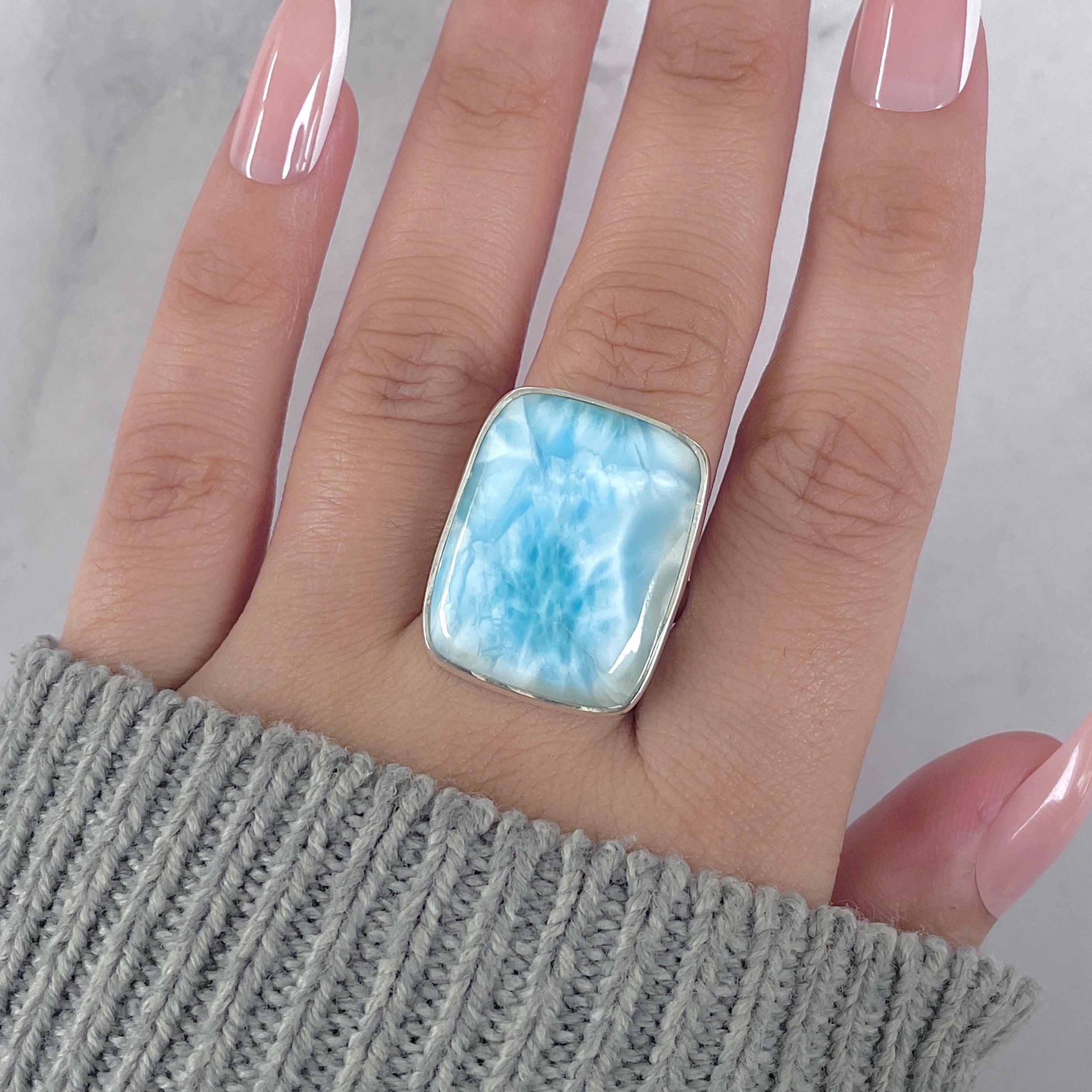 Larimar Adjustable Ring-(LAR-R-1765.)