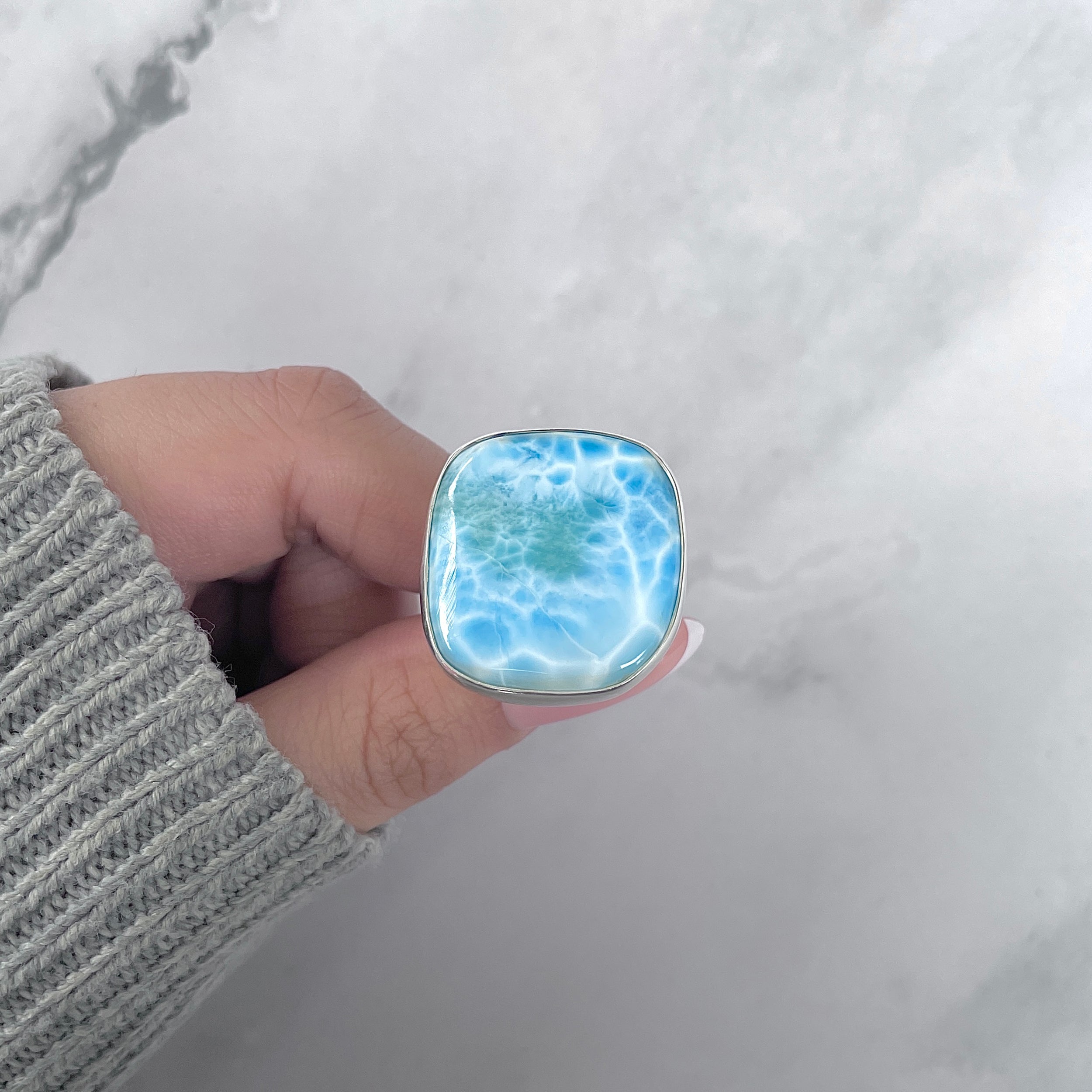 Larimar Adjustable Ring-(LAR-R-1767.)