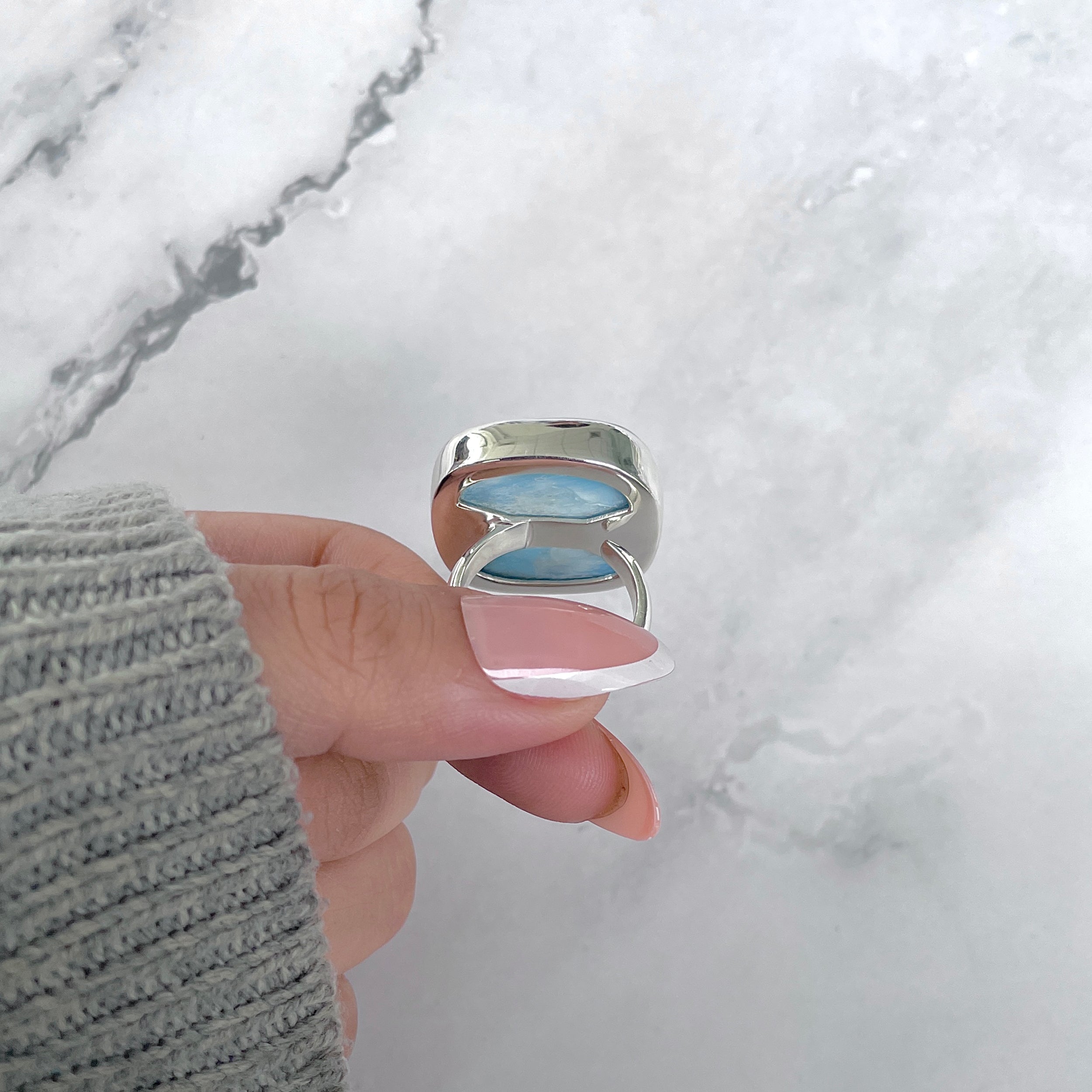 Larimar Adjustable Ring-(LAR-R-1767.)