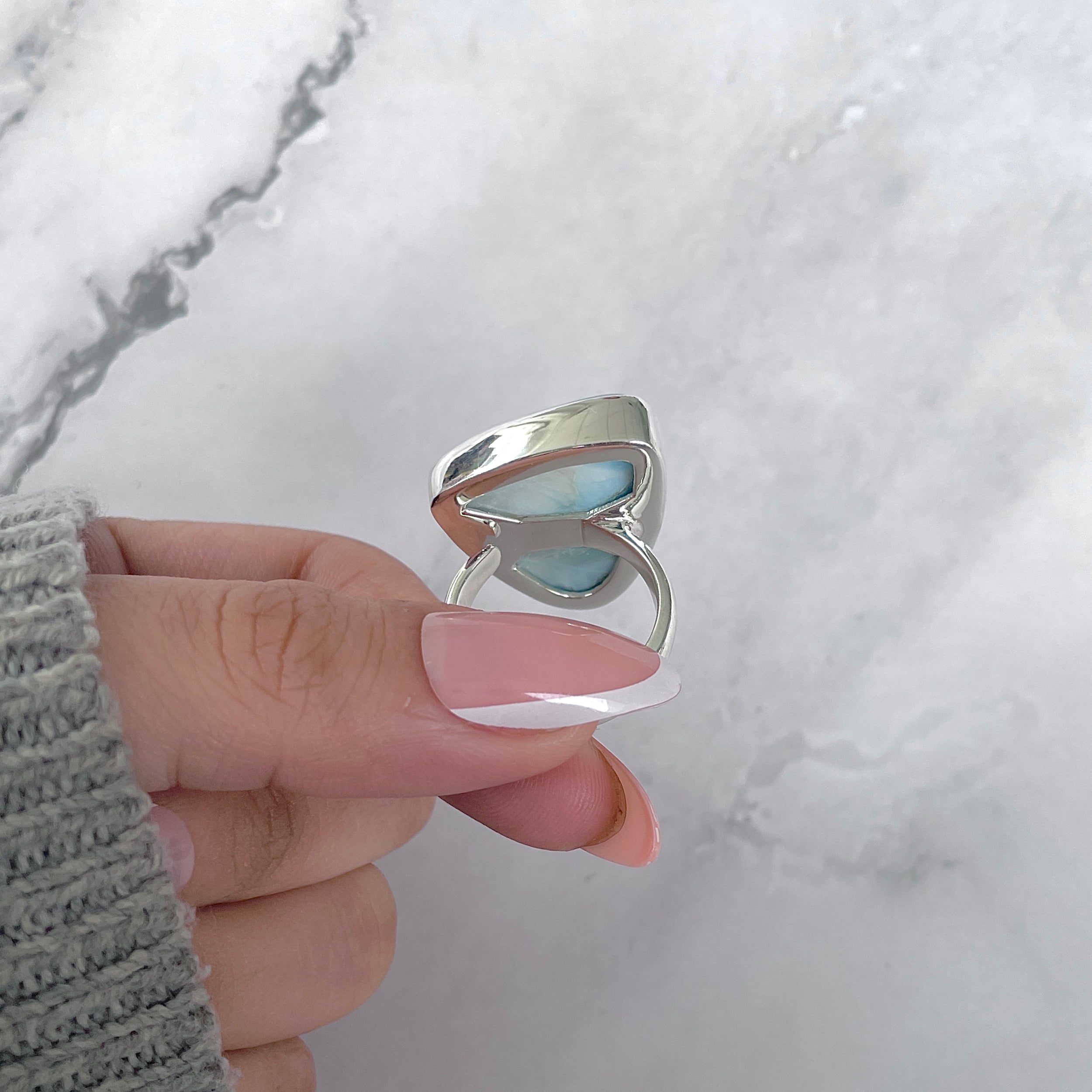 Larimar Adjustable Ring-(LAR-R-1768.)
