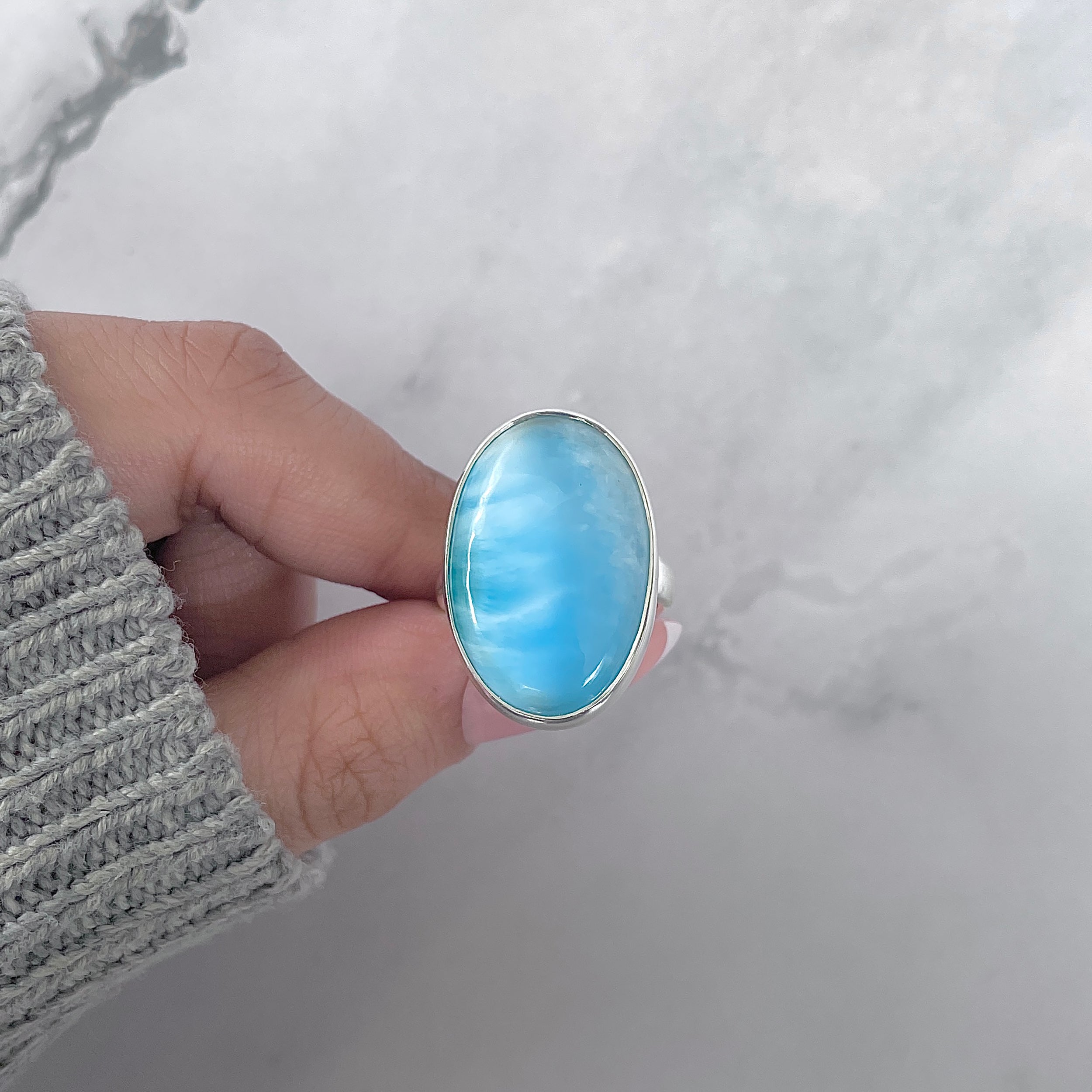 Larimar Adjustable Ring-(LAR-R-1769.)