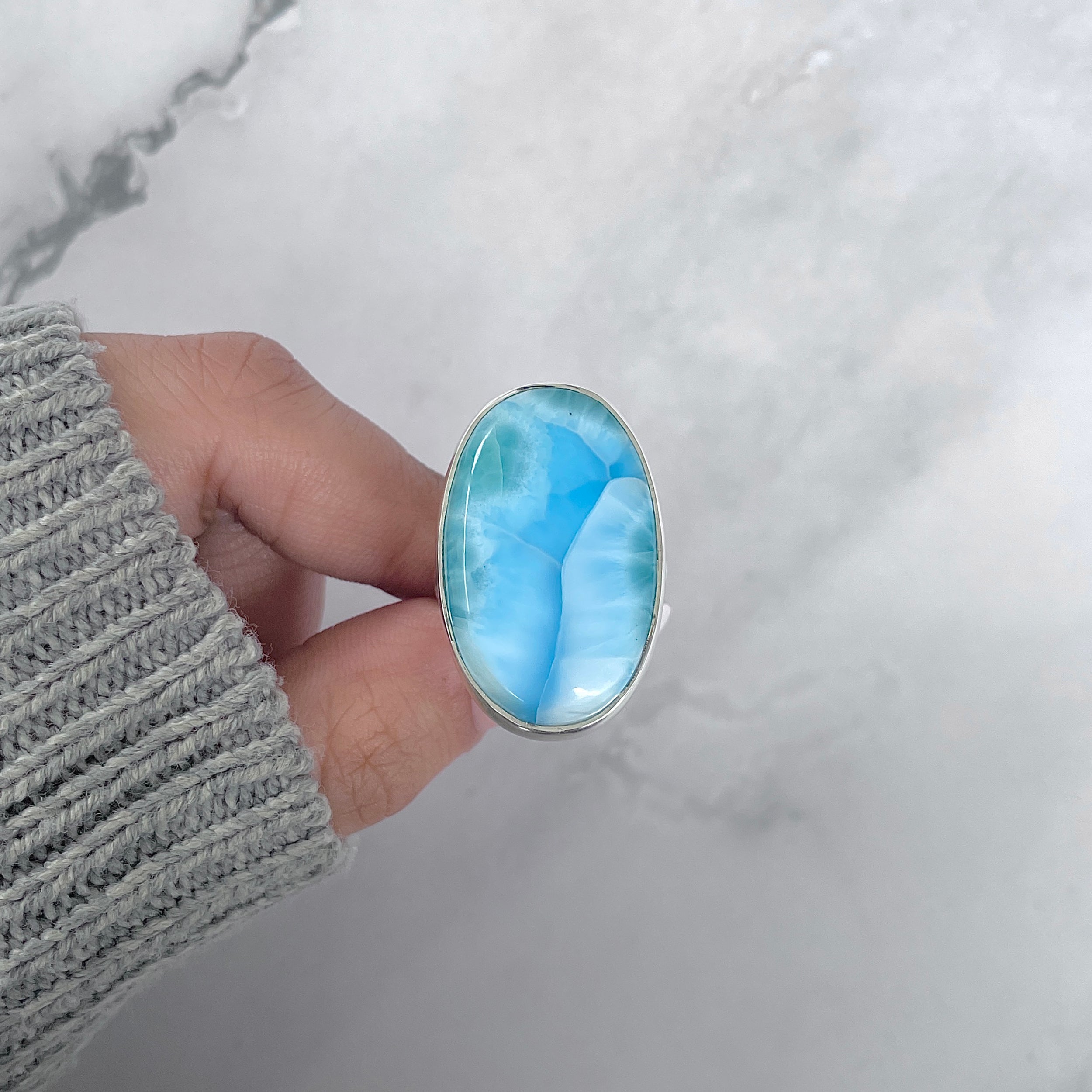 Larimar Adjustable Ring-(LAR-R-1772.)