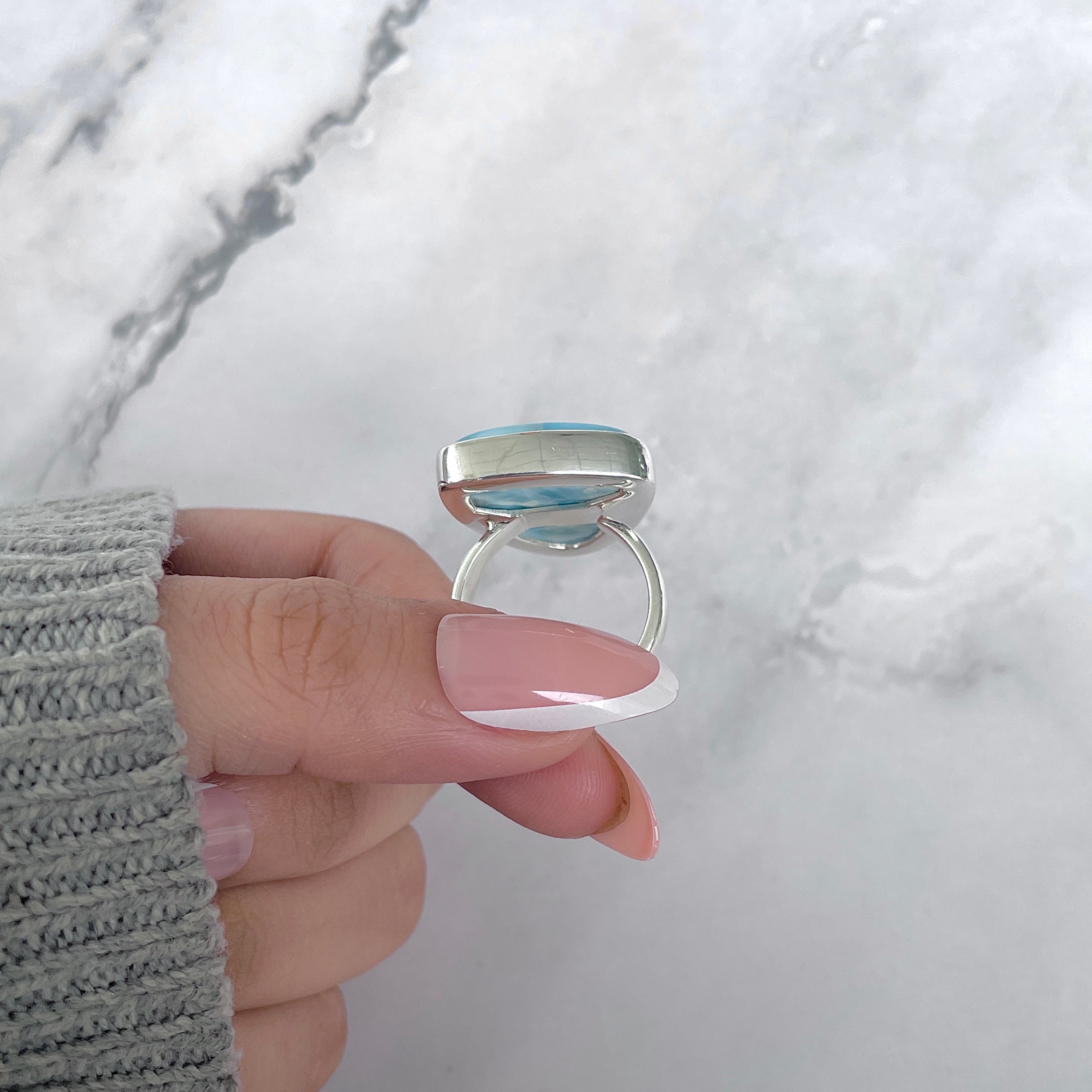 Larimar Adjustable Ring-(LAR-R-1773.)