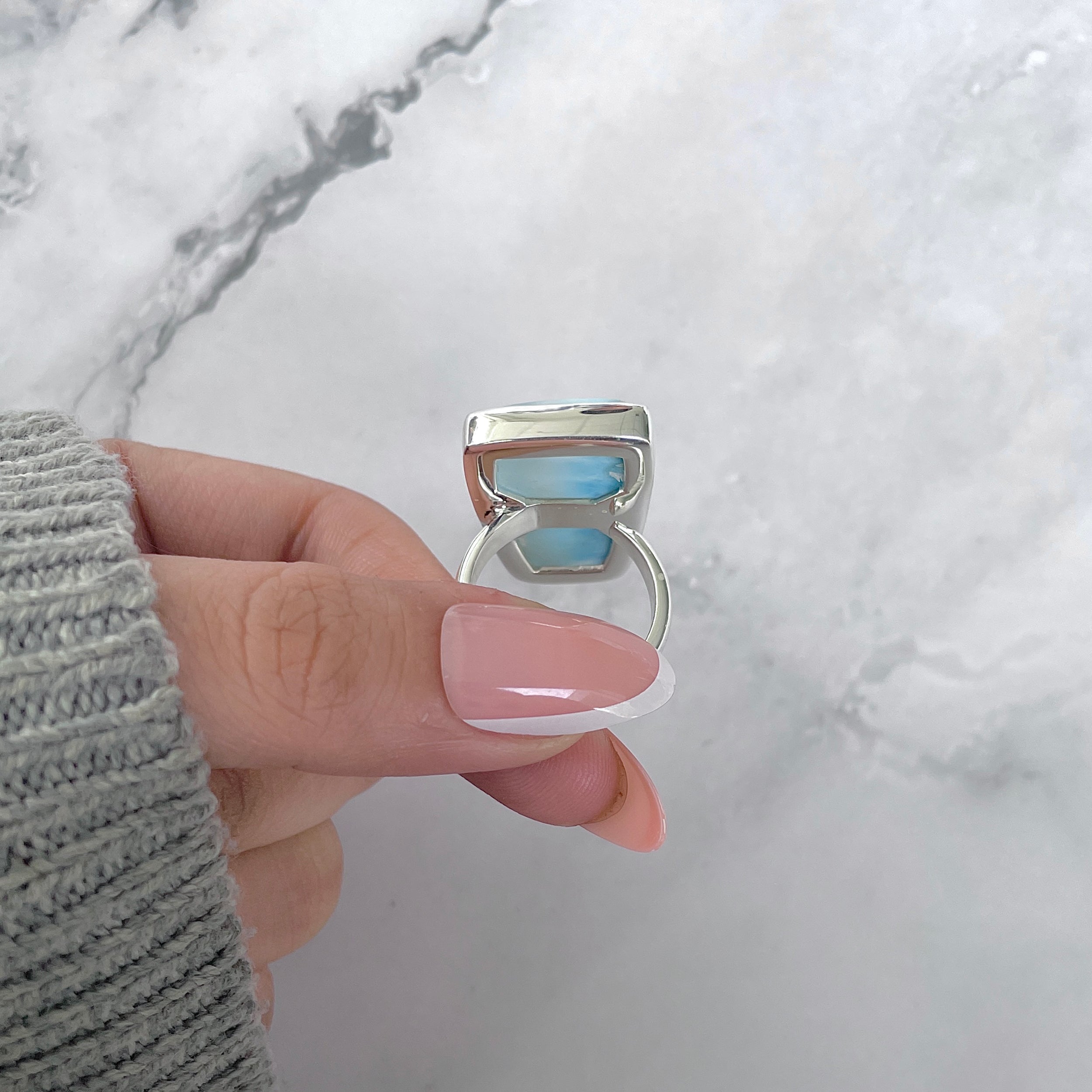 Larimar Adjustable Ring-(LAR-R-1775.)