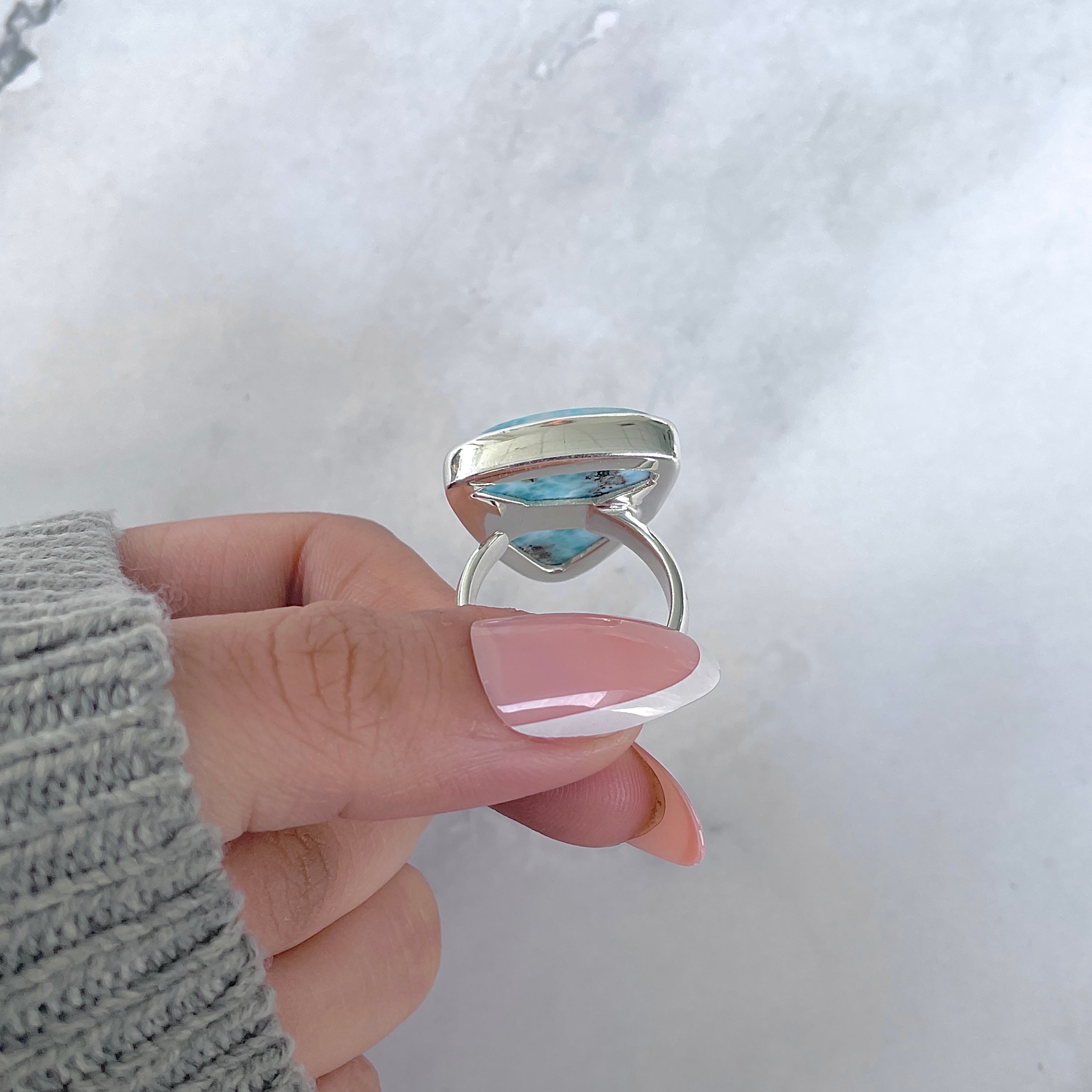 Larimar Adjustable Ring-(LAR-R-1776.)