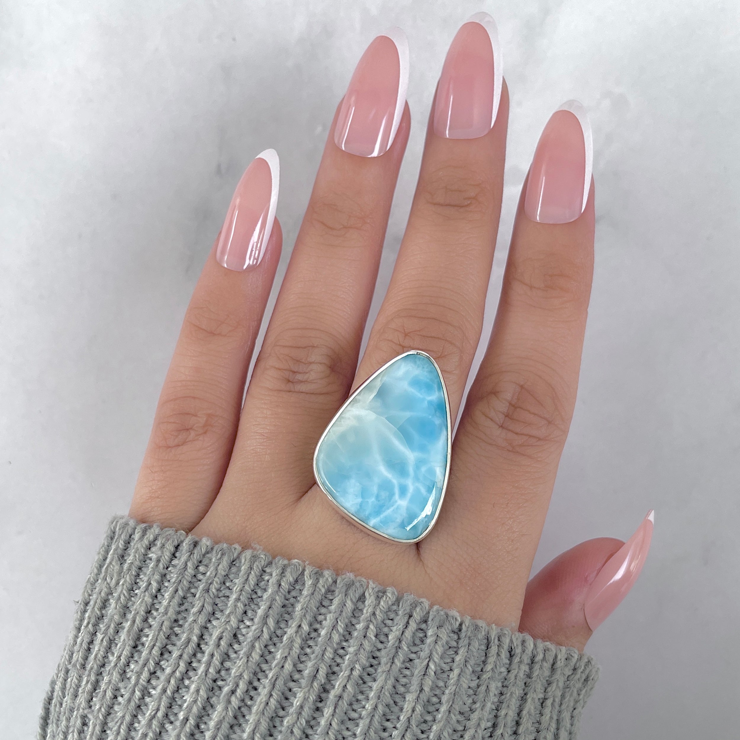 Larimar Adjustable Ring-(LAR-R-1777.)
