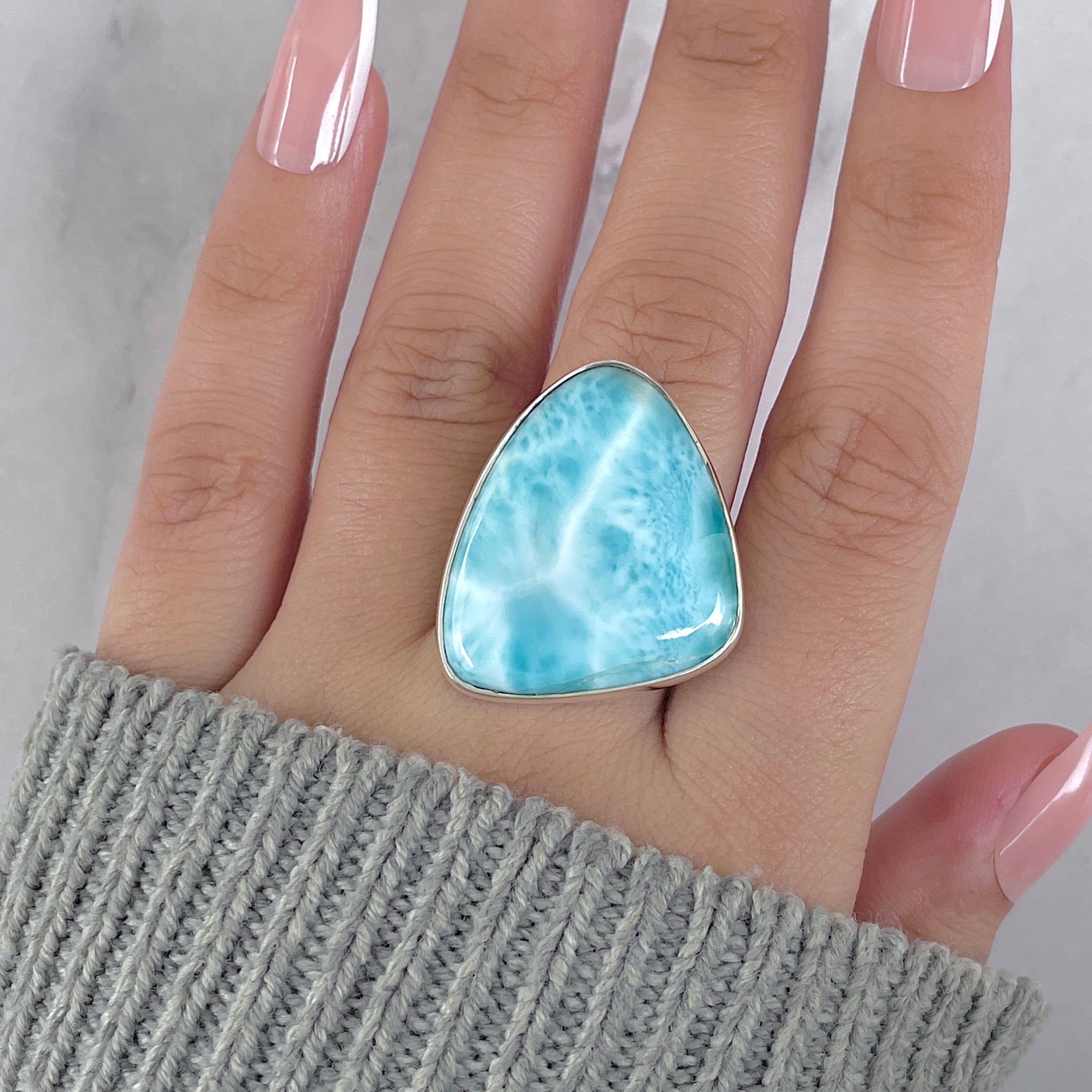 Larimar Adjustable Ring-(LAR-R-1778.)