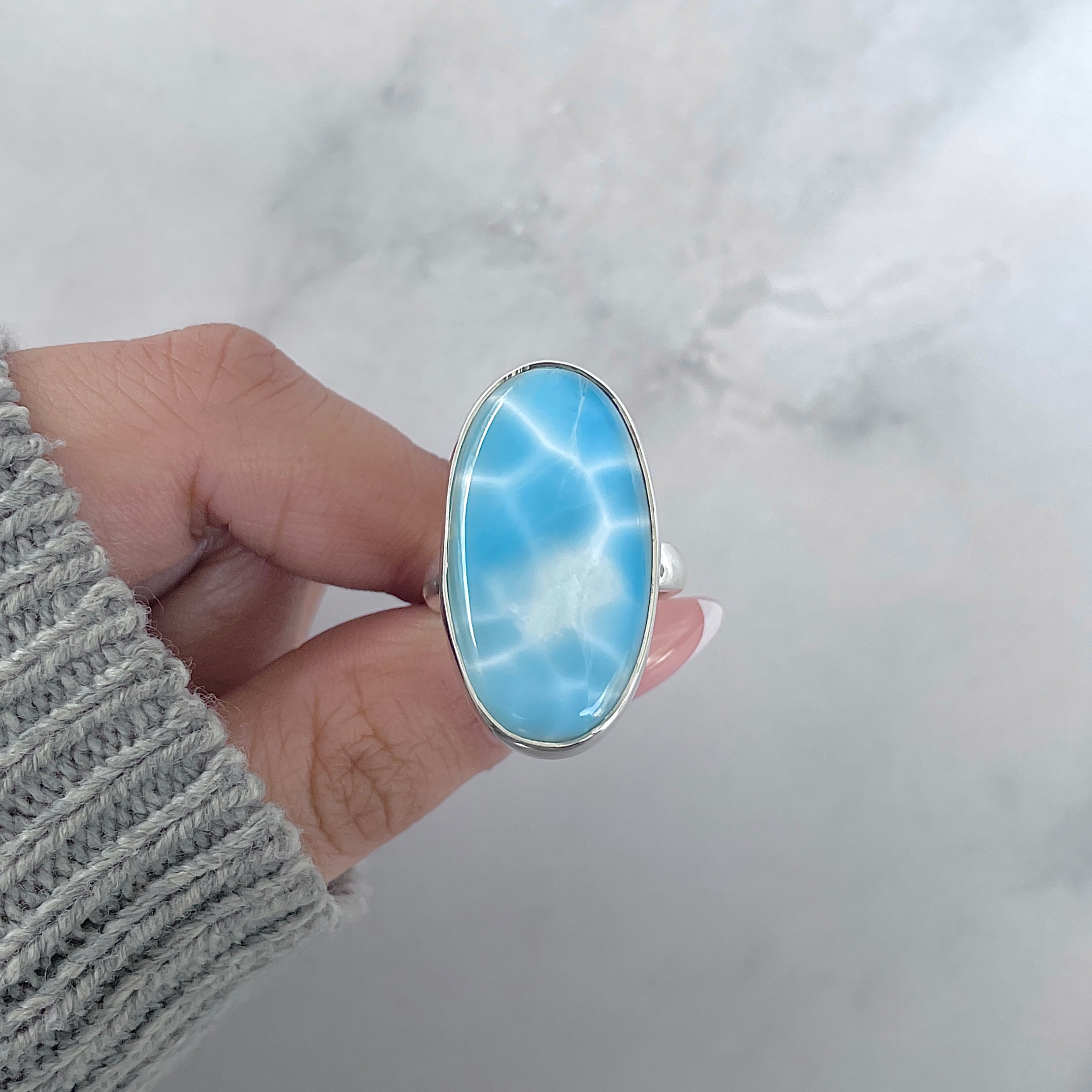 Larimar Adjustable Ring-(LAR-R-1781.)