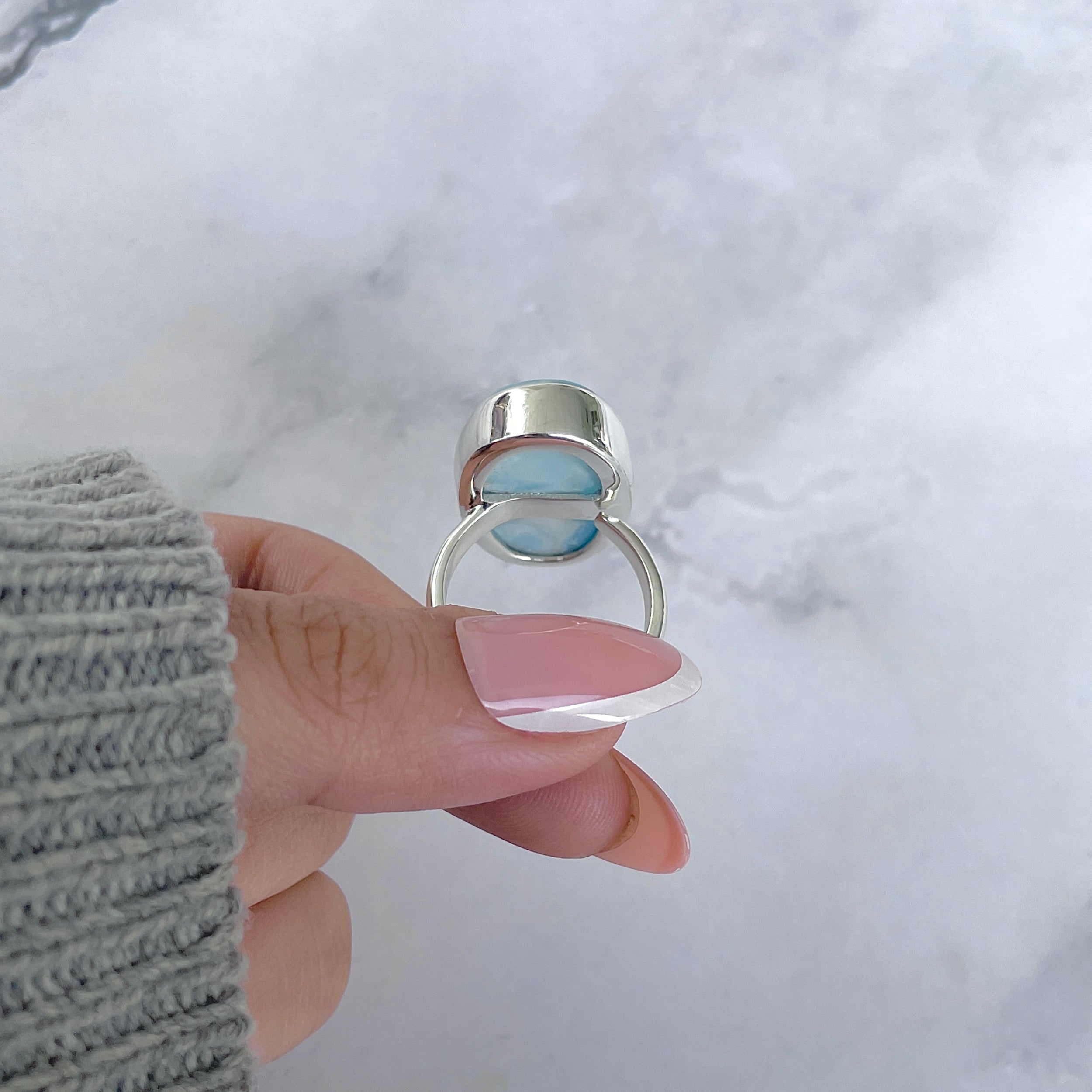 Larimar Adjustable Ring-(LAR-R-1781.)