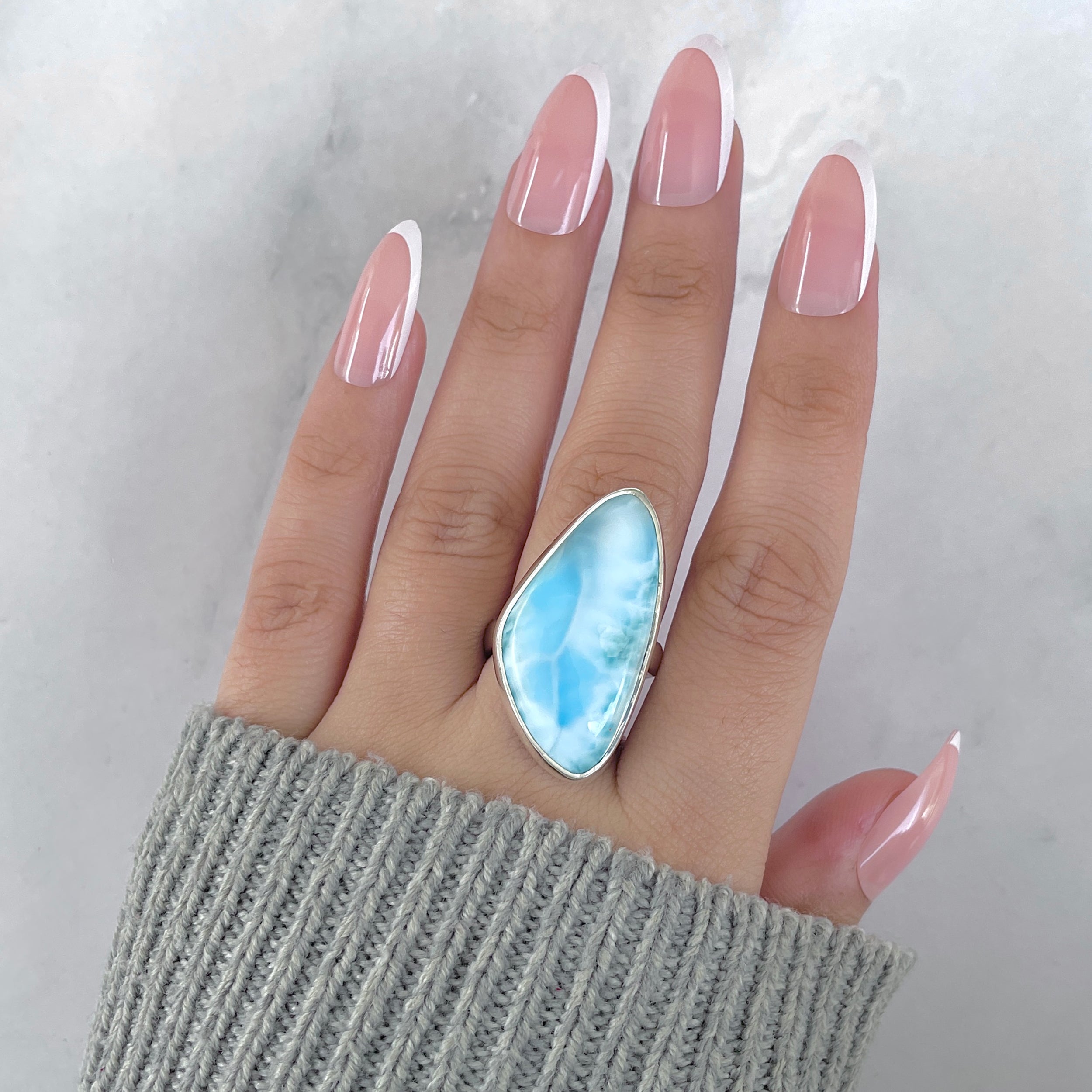 Larimar Adjustable Ring-(LAR-R-1782.)