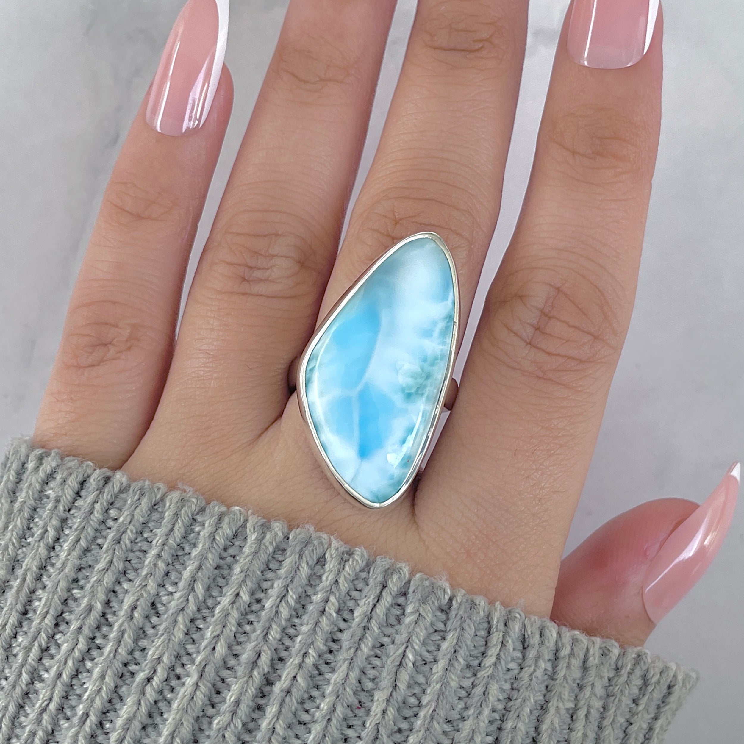 Larimar Adjustable Ring-(LAR-R-1782.)