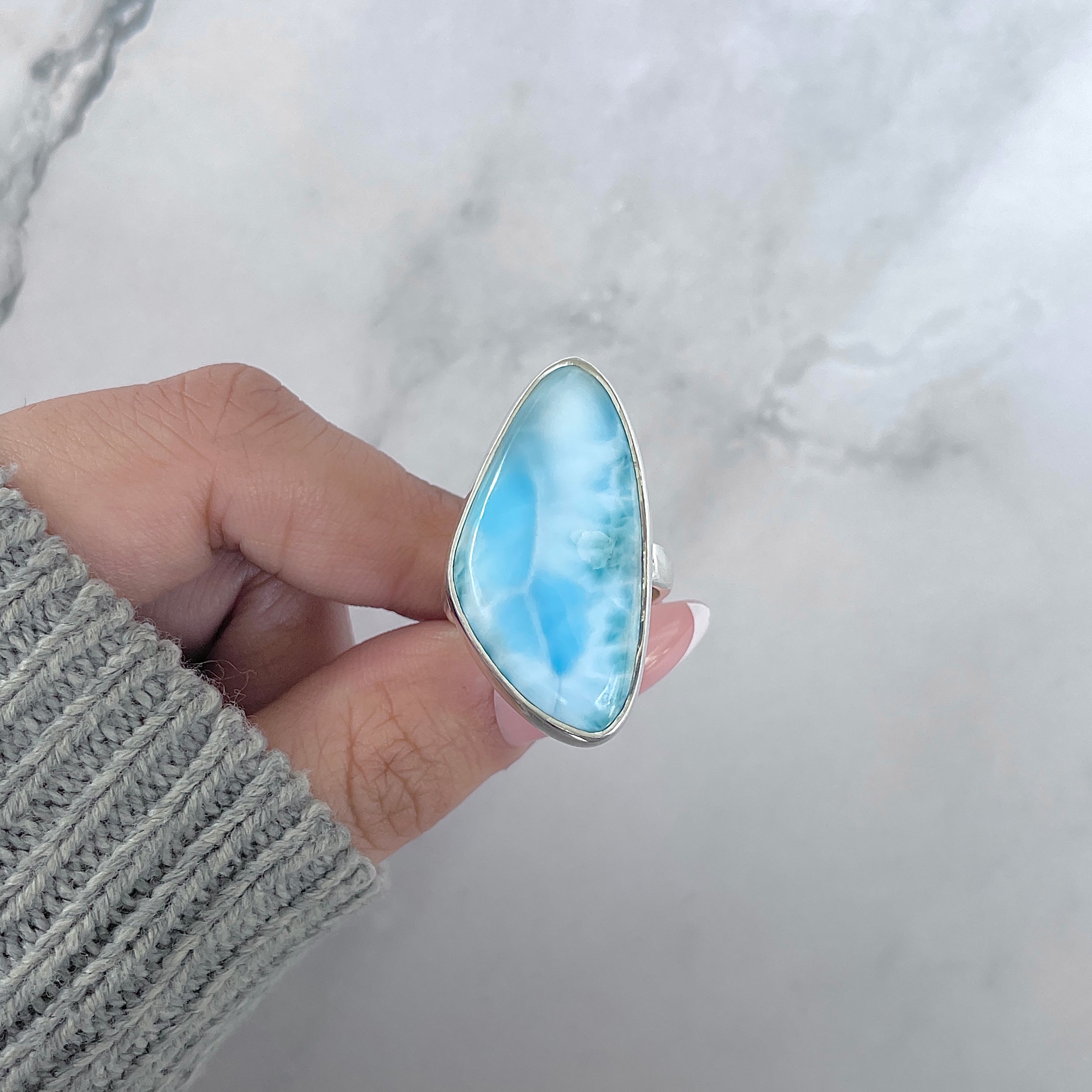 Larimar Adjustable Ring-(LAR-R-1782.)