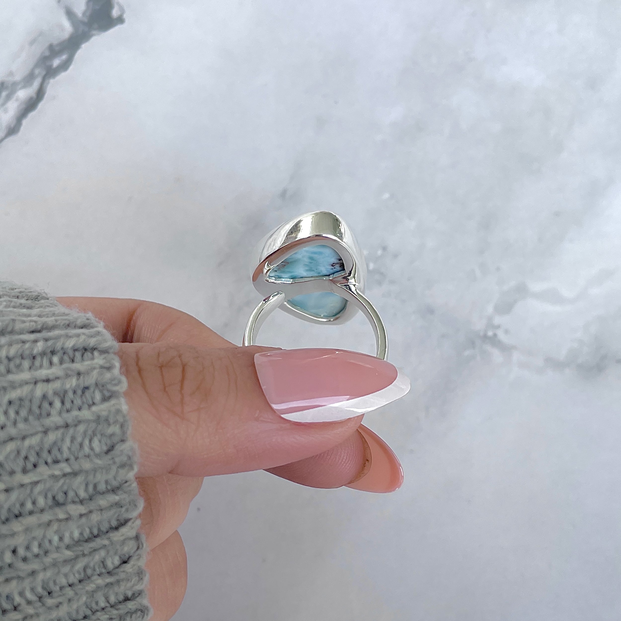 Larimar Adjustable Ring-(LAR-R-1782.)