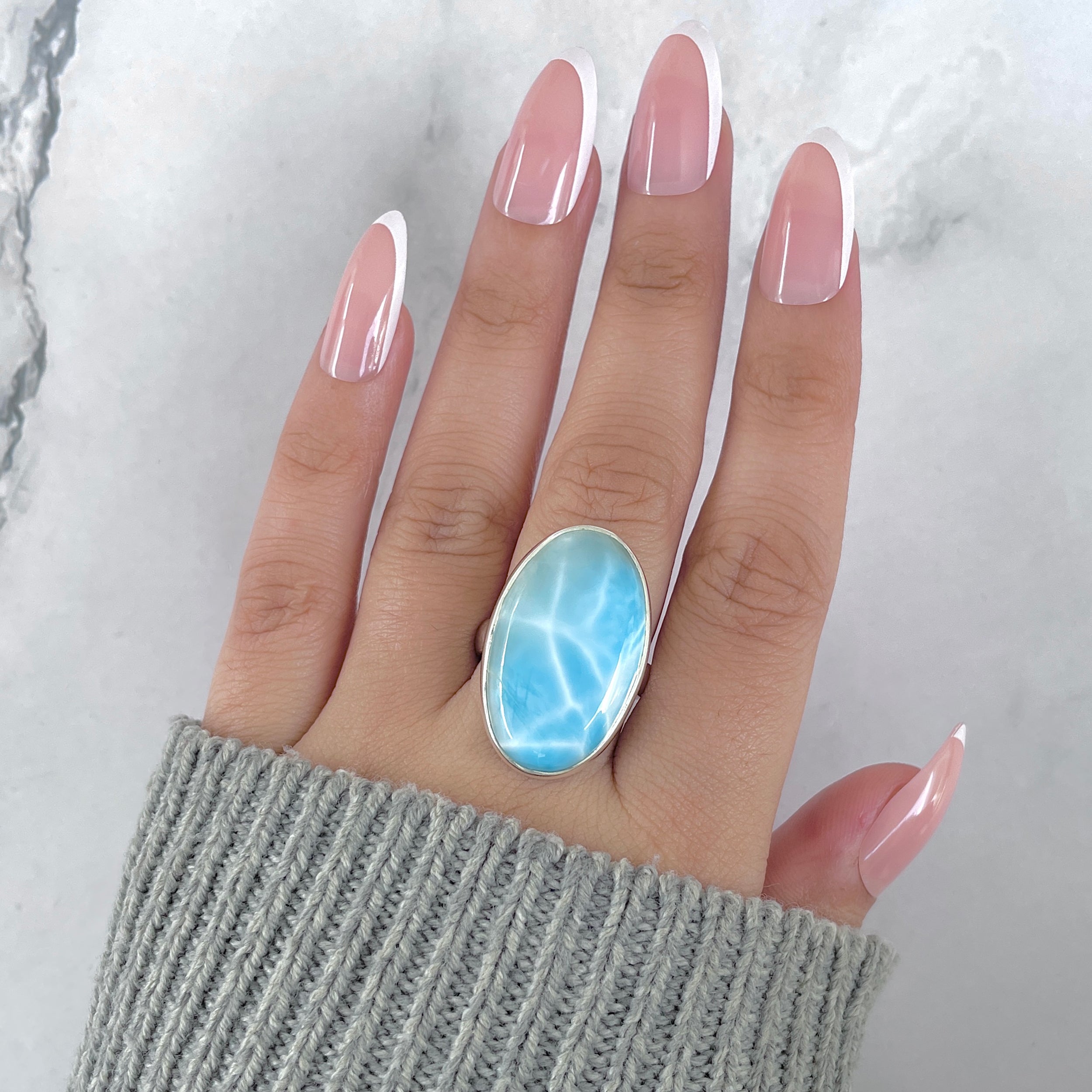 Larimar Adjustable Ring-(LAR-R-1783.)