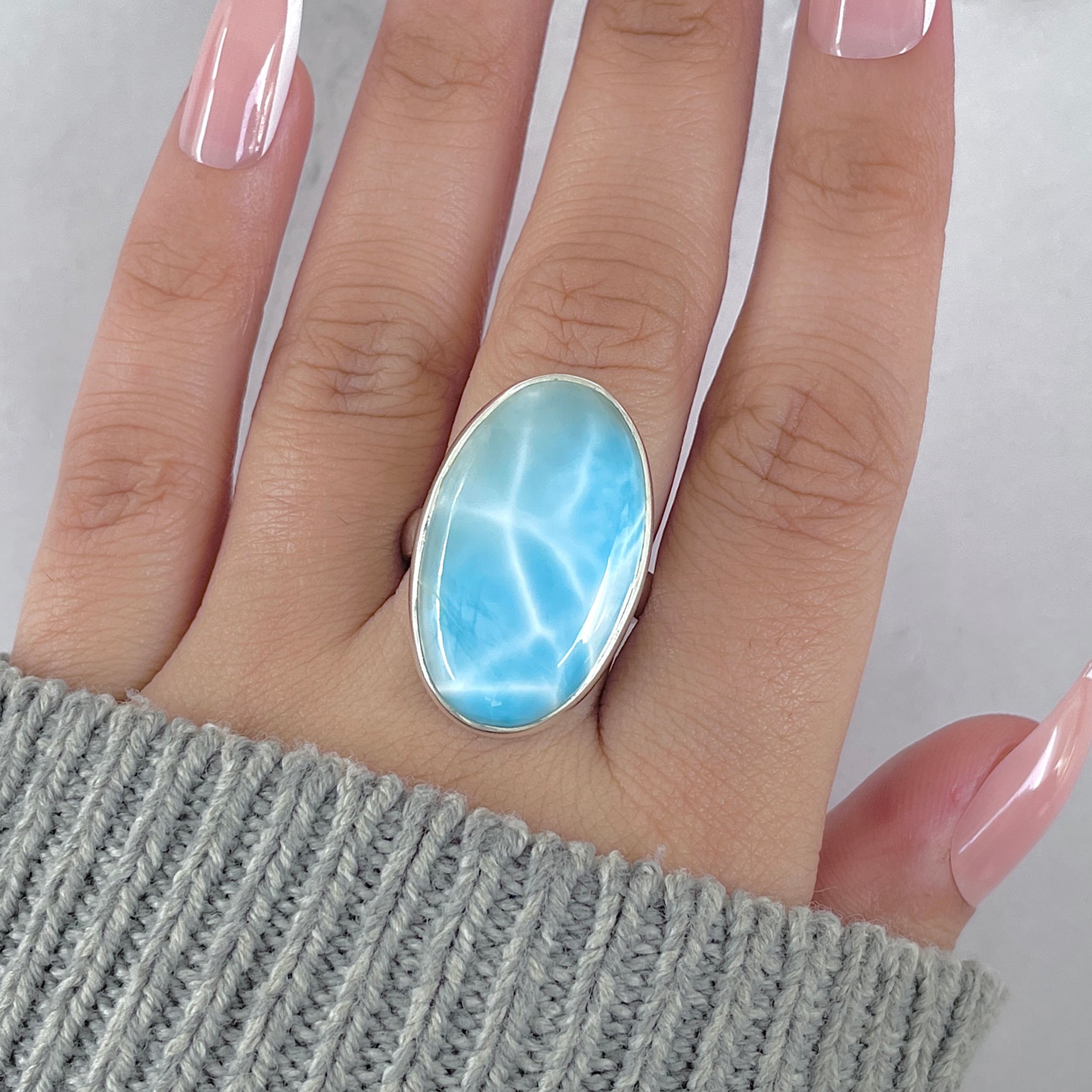 Larimar Adjustable Ring-(LAR-R-1783.)
