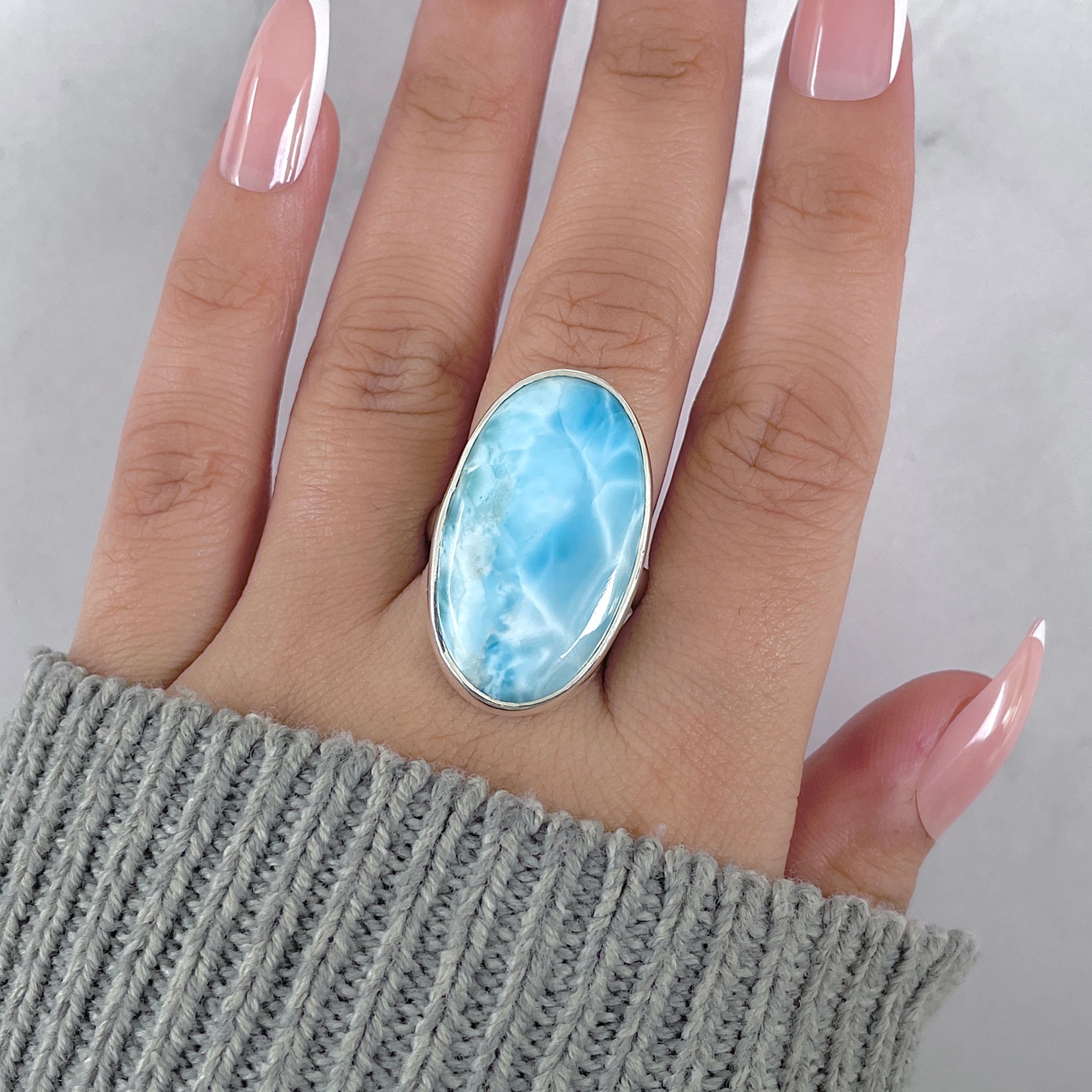 Larimar Adjustable Ring-(LAR-R-1784.)