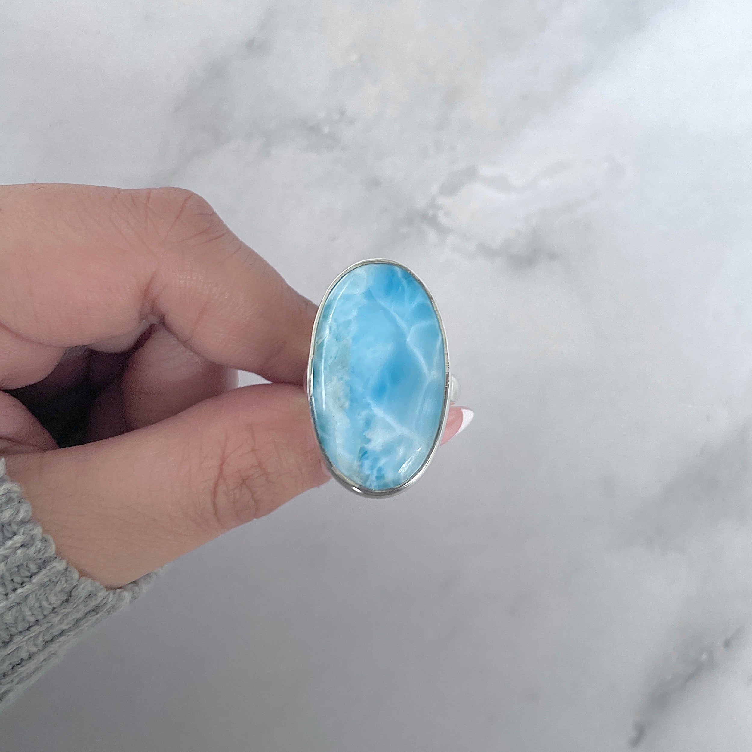 Larimar Adjustable Ring-(LAR-R-1784.)