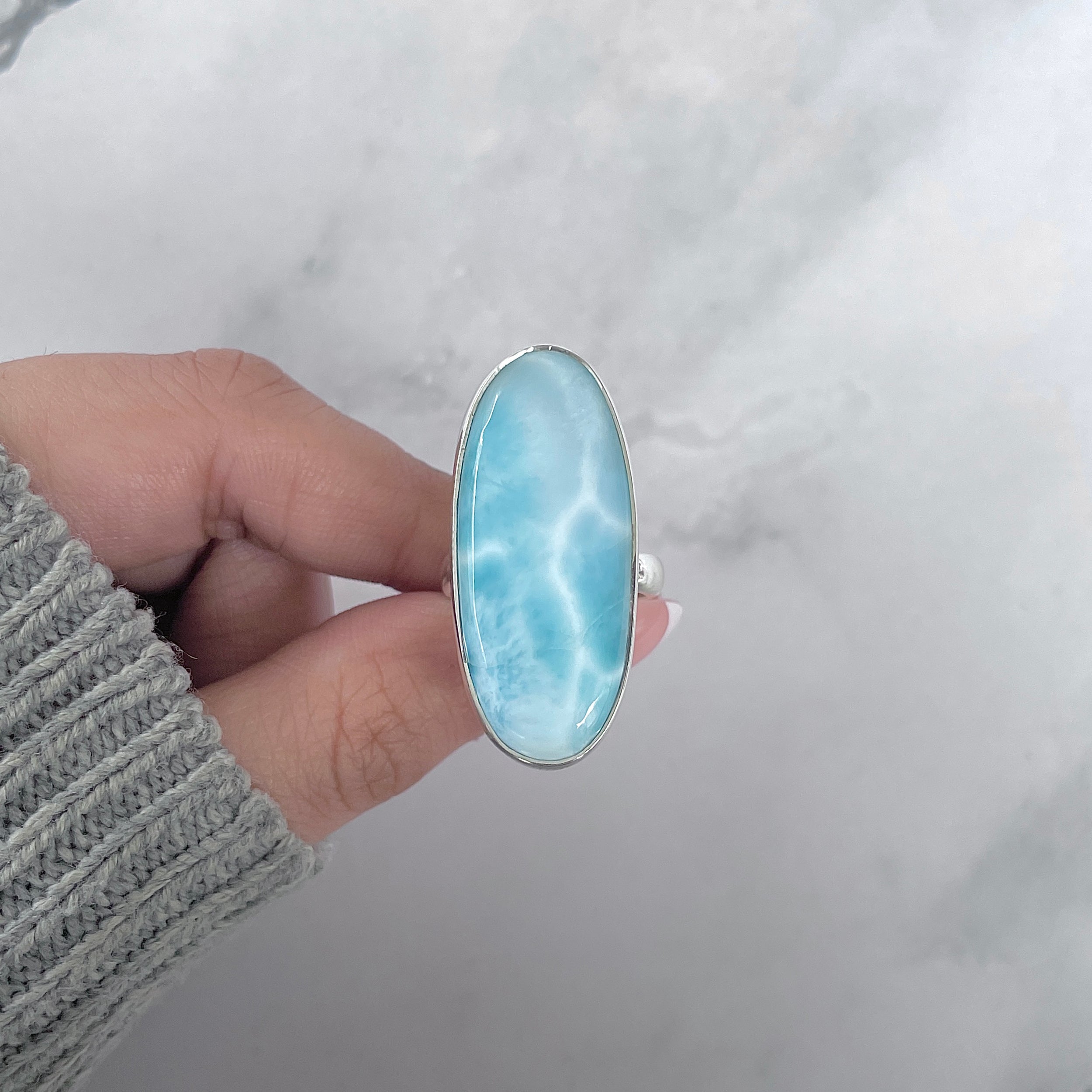 Larimar Adjustable Ring-(LAR-R-1785.)