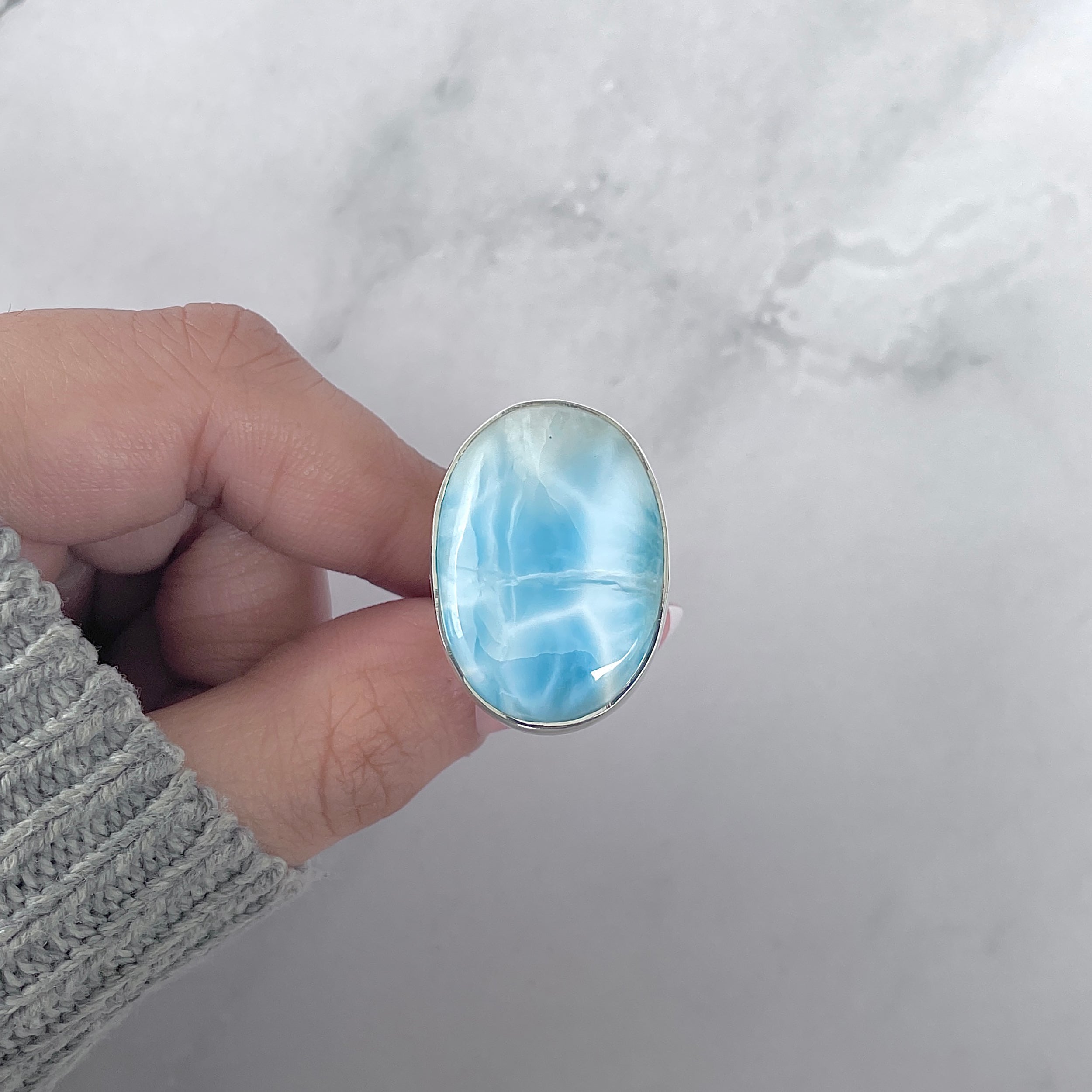 Larimar Adjustable Ring-(LAR-R-1786.)