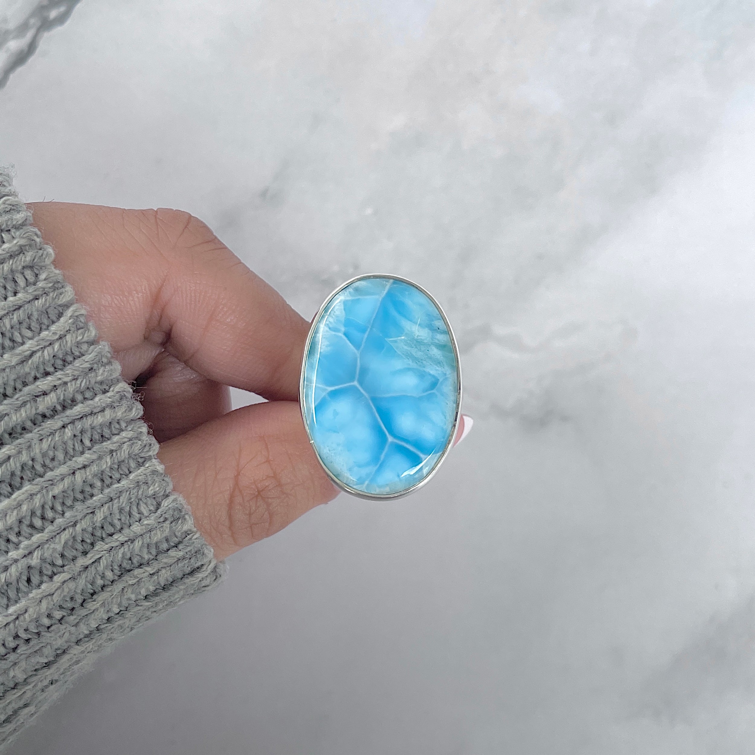 Larimar Adjustable Ring-(LAR-R-1787.)
