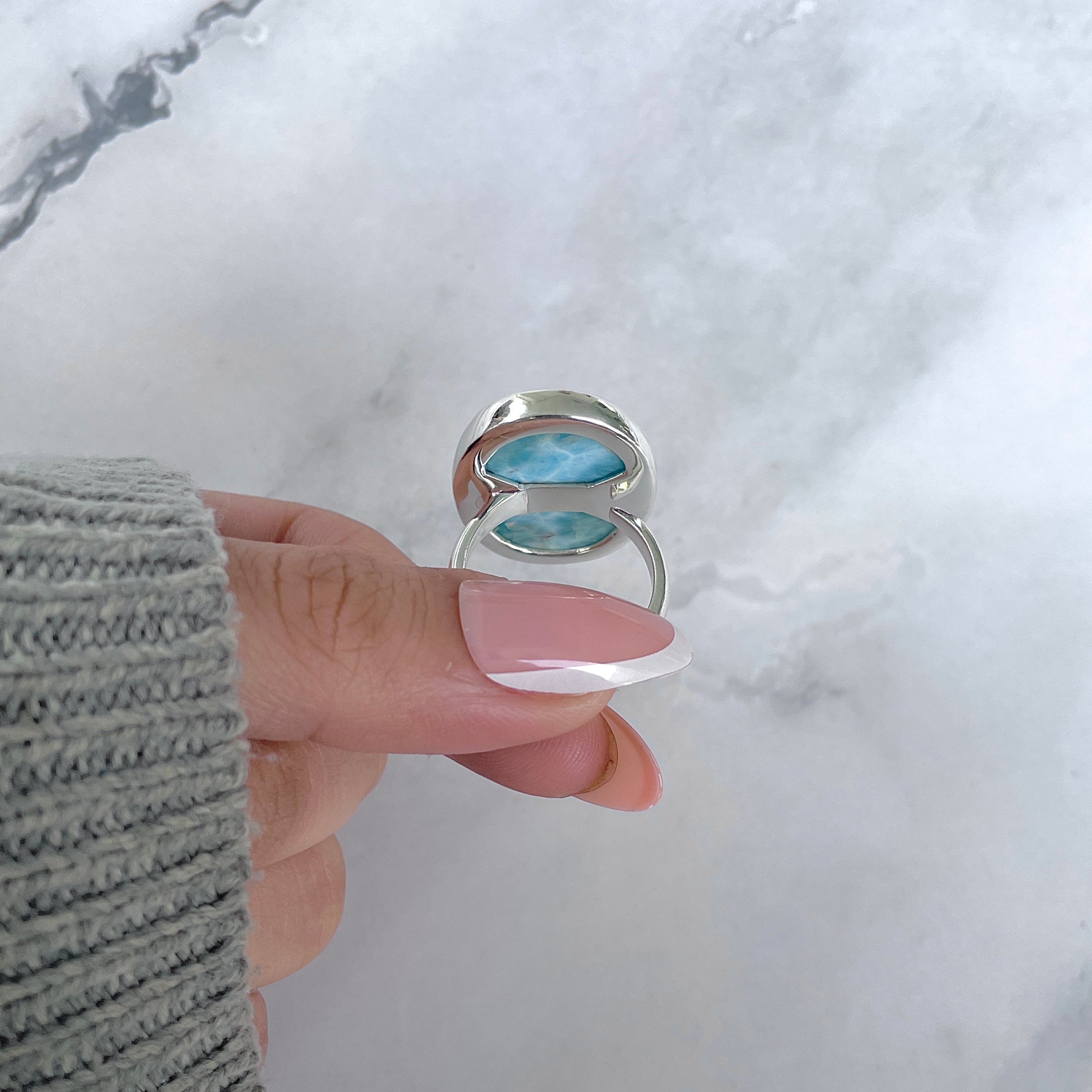 Larimar Adjustable Ring-(LAR-R-1787.)