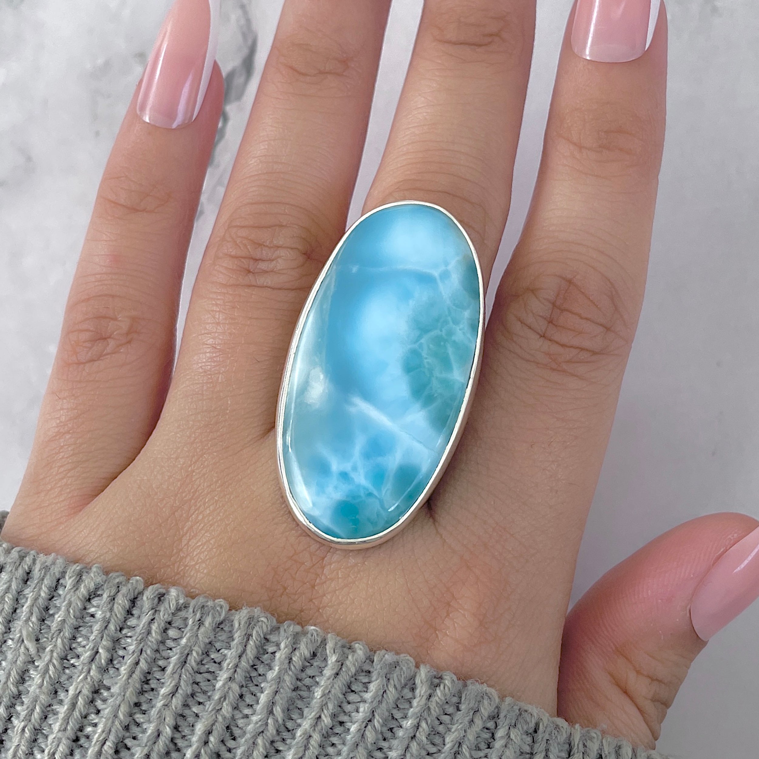 Larimar Adjustable Ring-(LAR-R-1788.)