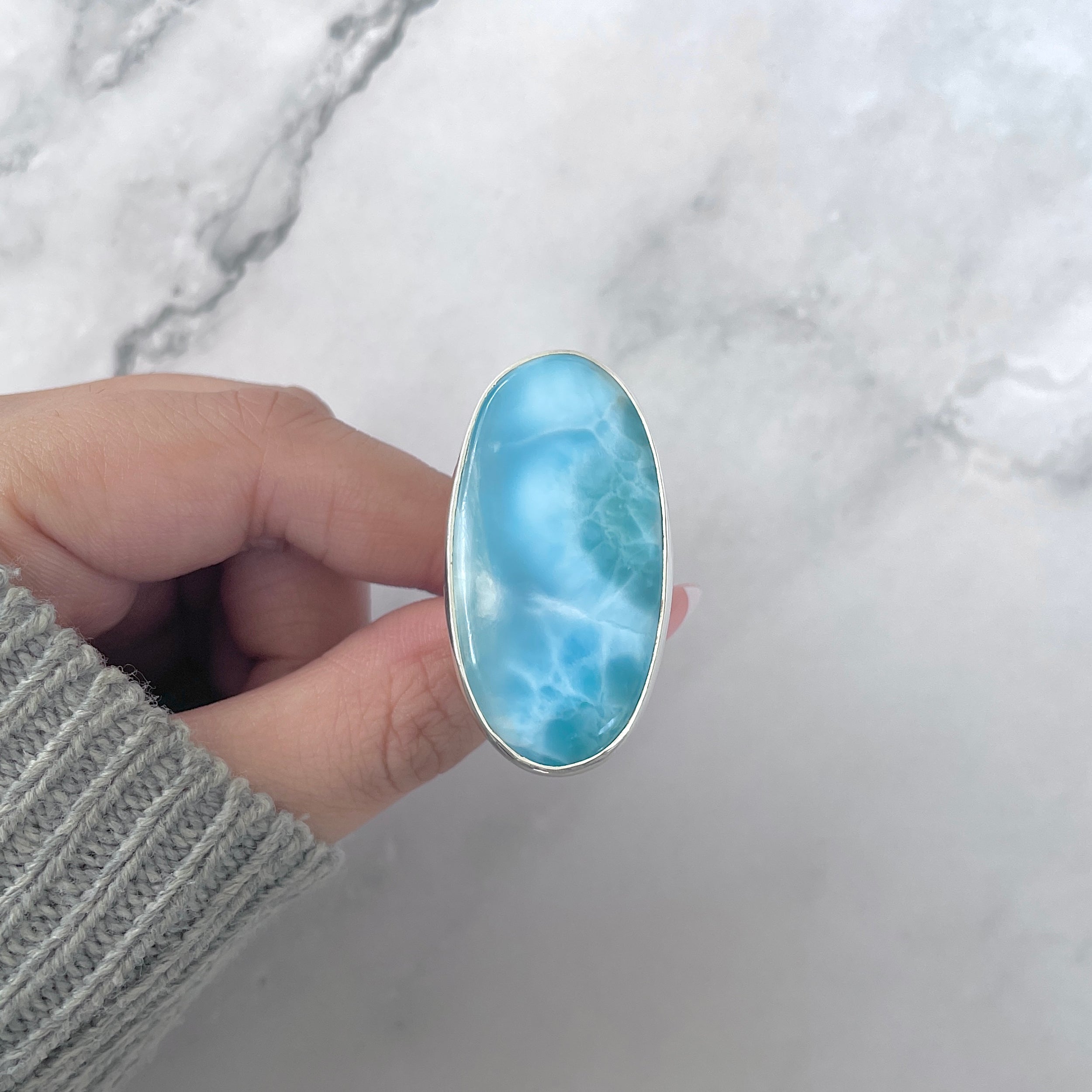Larimar Adjustable Ring-(LAR-R-1788.)