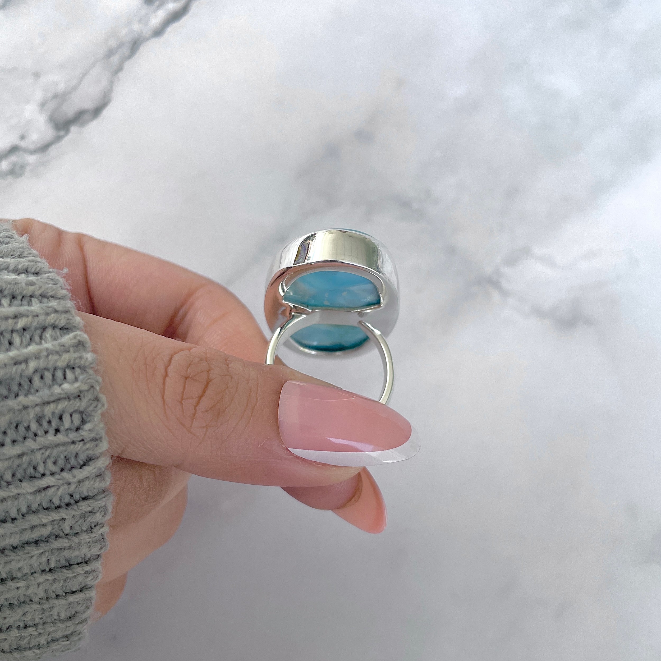 Larimar Adjustable Ring-(LAR-R-1788.)