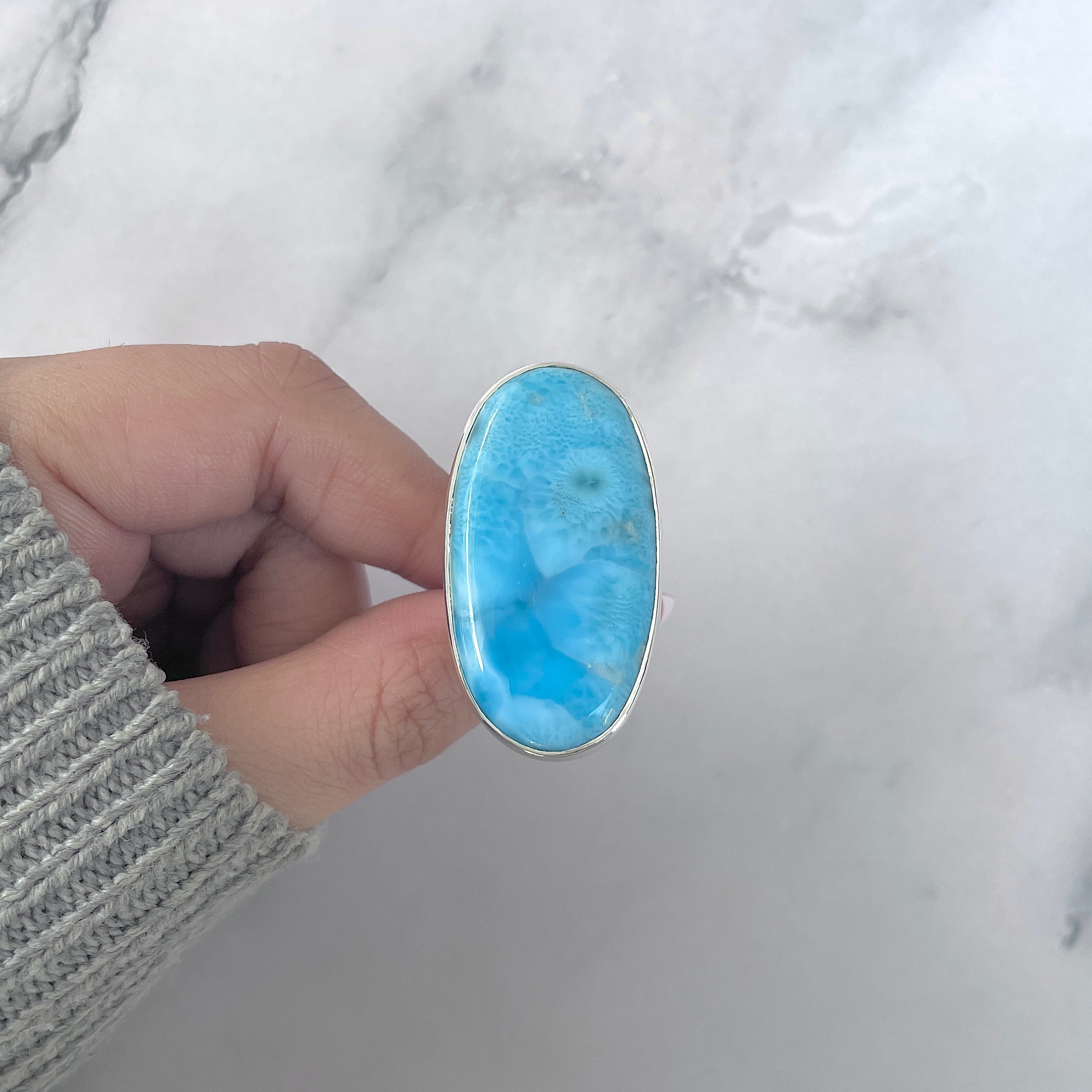 Larimar Adjustable Ring-(LAR-R-1789.)