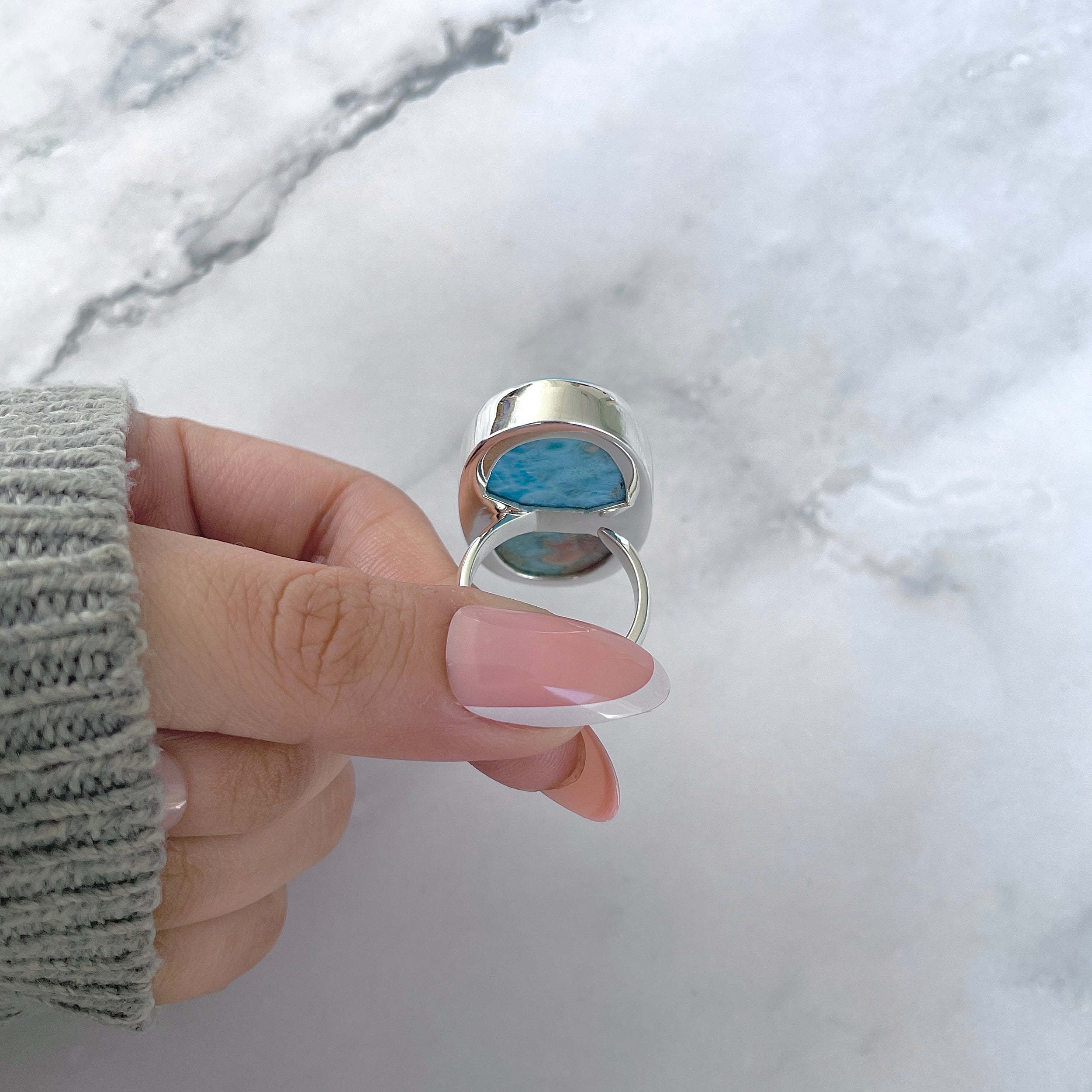Larimar Adjustable Ring-(LAR-R-1789.)