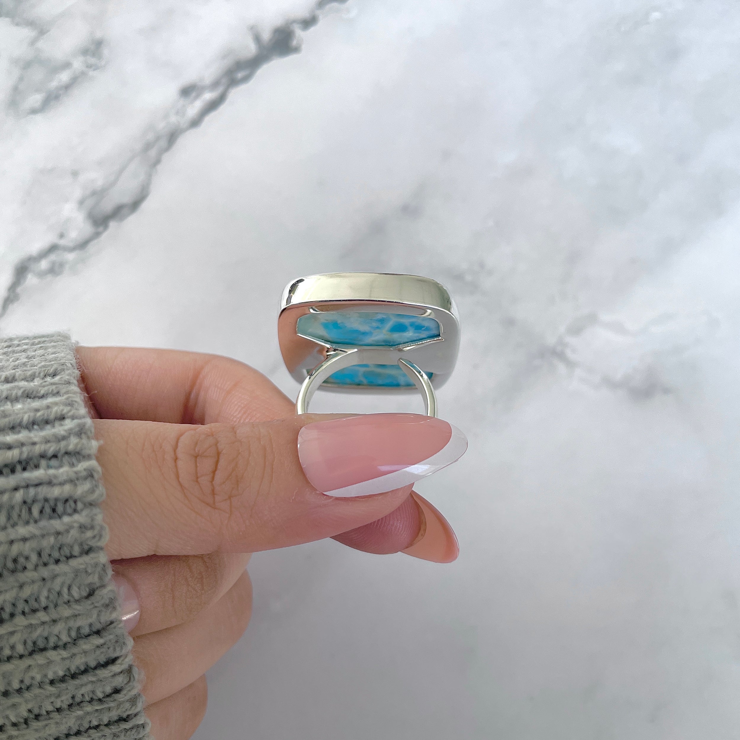 Larimar Adjustable Ring-(LAR-R-1790.)