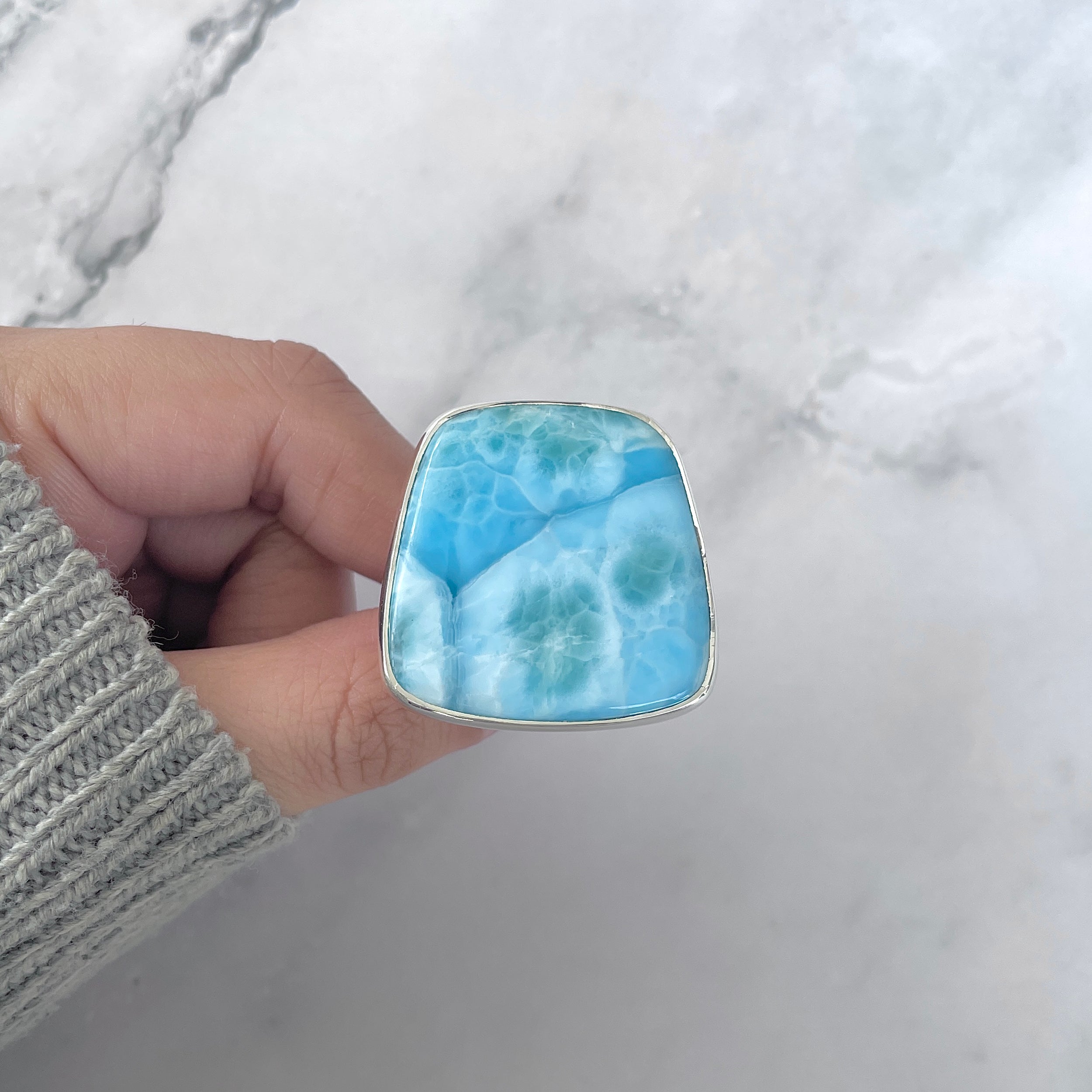 Larimar Adjustable Ring-(LAR-R-1791.)